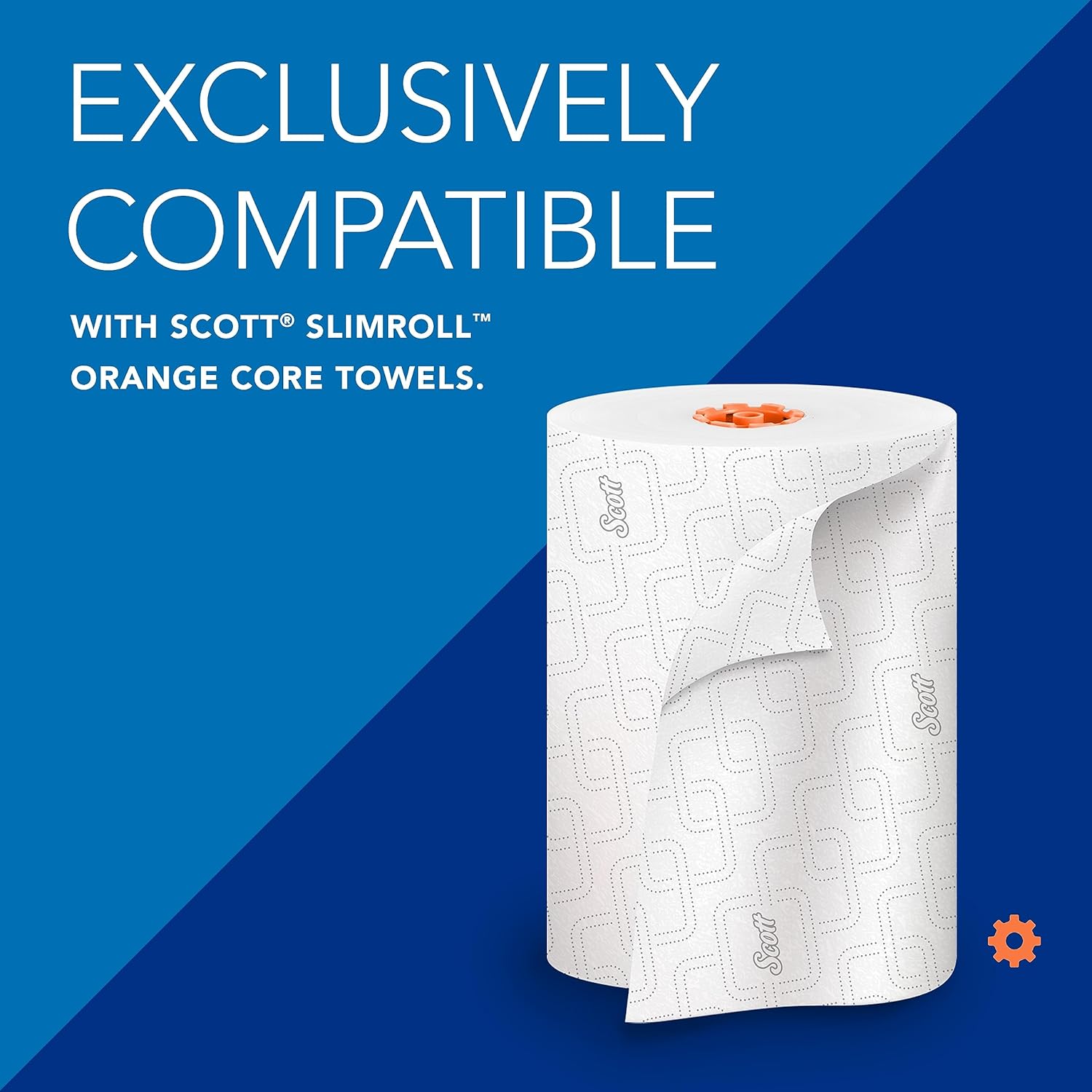 Scott Dispensadores automáticos de toallas Slimroll (47259), blanco, para toallas Slimroll Orange Core Scott, 11.8 x 12.35 x 7.25 pulgadas (1 unidad)