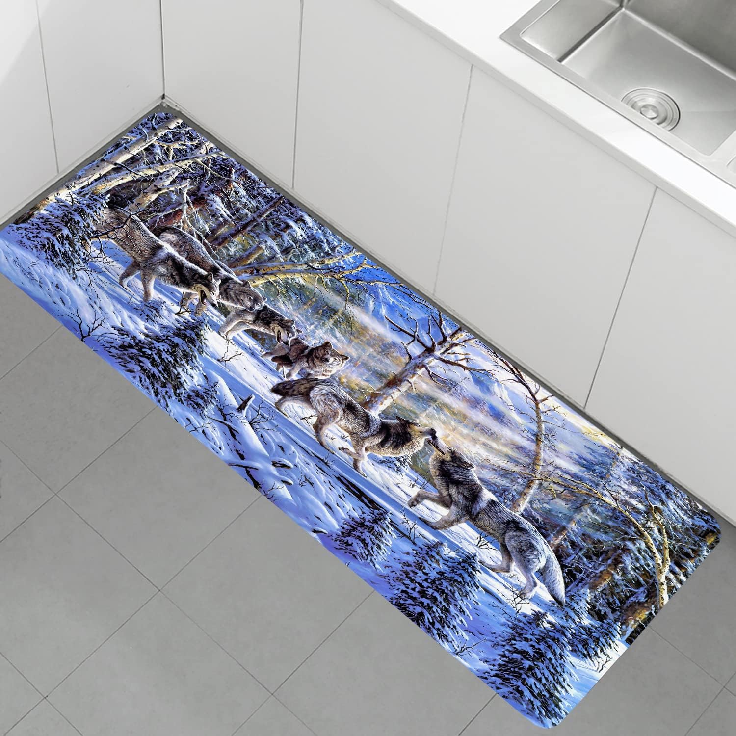 WODEJIA Tapete de franela antideslizante con impresión 3D para mesita de noche y sala de estar, tapetes absorbentes de humedad y polvo para cuarto