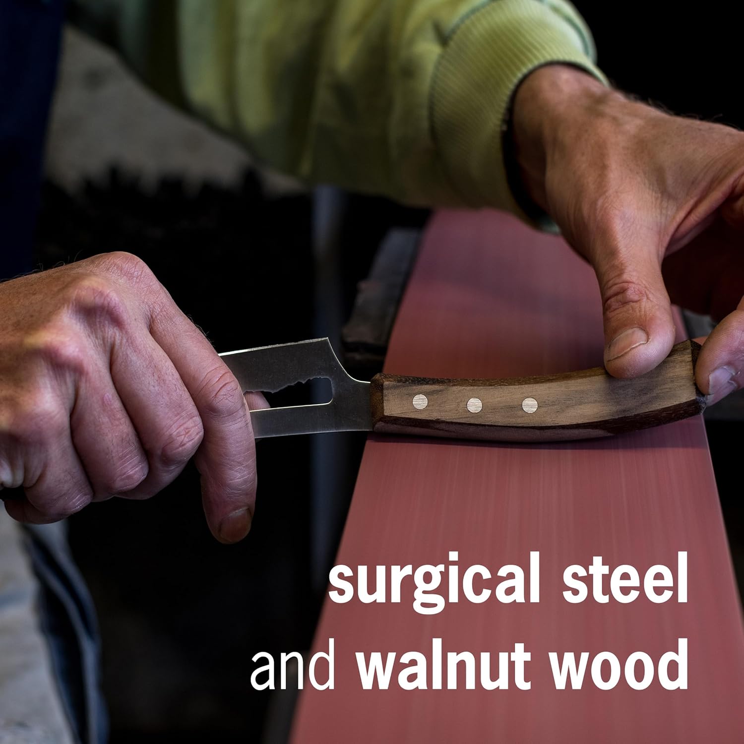 PanoramaKnife Cuchillo de cocina  Fabricado en Suiza  Picos de Estados Unidos  Cordilleras parecidas a la hoja  Acero inoxidable quirúrgico + madera