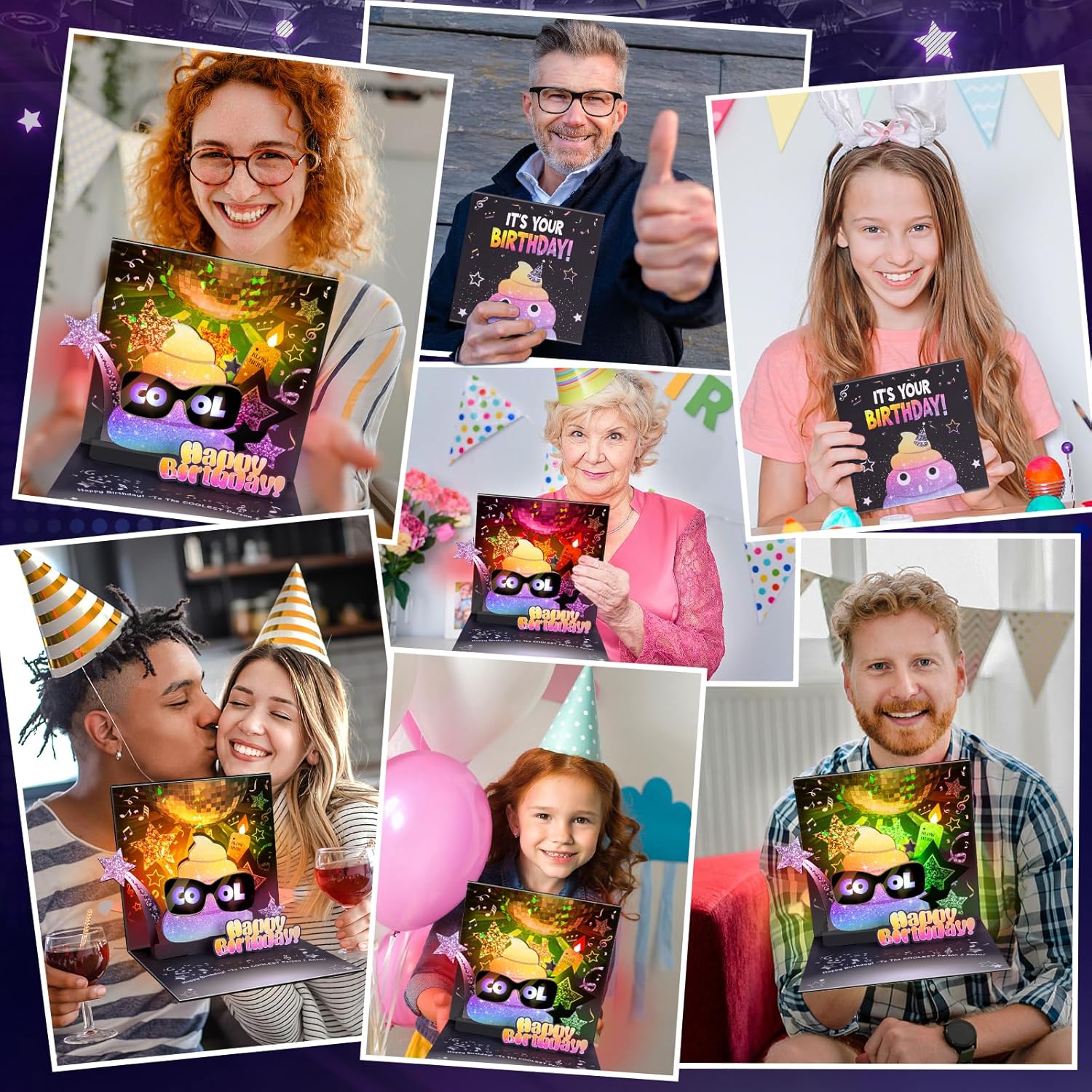 Tarjeta de cumpleaños  Tarjetas de cumpleaños musicales desplegables con luces  Vela soplada y juega mecedora tarjeta emergente de música de feliz