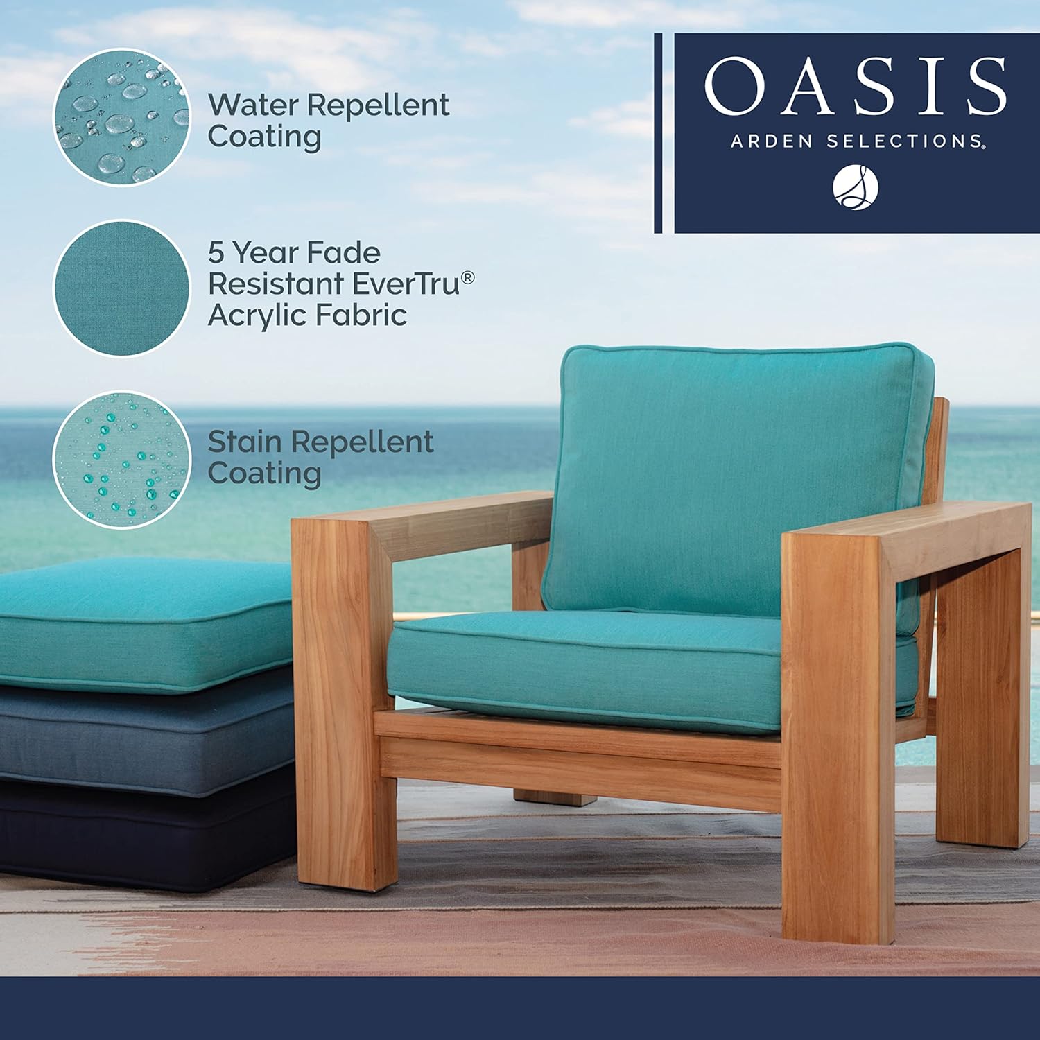 Arden Selections Almohada lumbar al aire libre de Oasis 14 x 24, PP no tejido 40 GSM