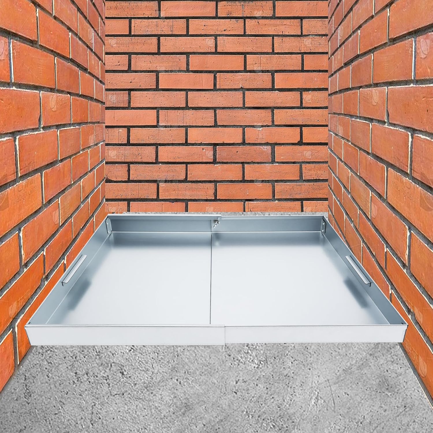 Uniflasy Bandeja ajustable para chimenea para colección de cenizas, soporte de brasas de acero galvanizado en el interior de accesorios de chimenea,