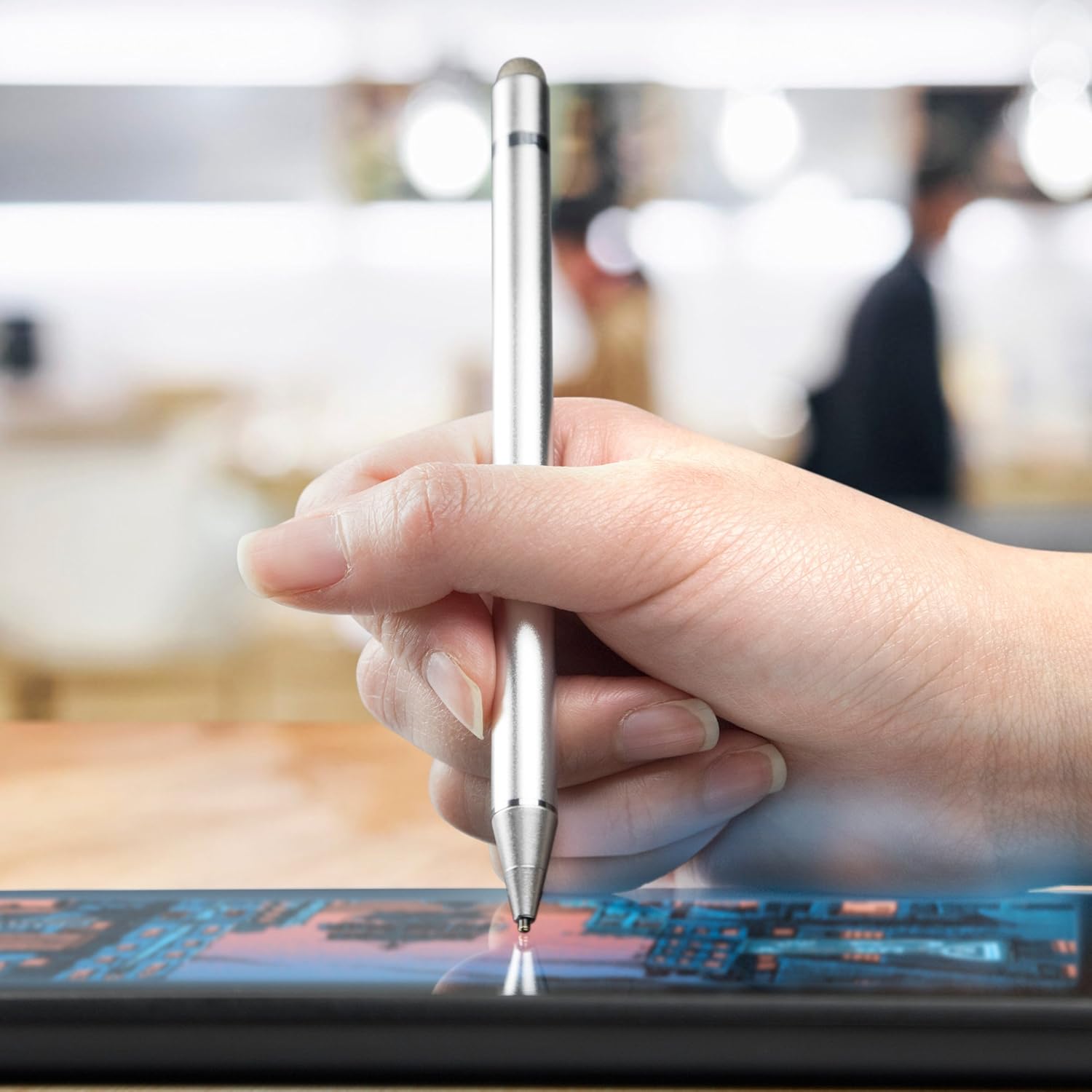 BoxWave Lápiz óptico compatible con Xiaomi Redmi 8A Dual – AccuPoint Active Stylus, lápiz digital electrónico con punta ultra fina, color plateado