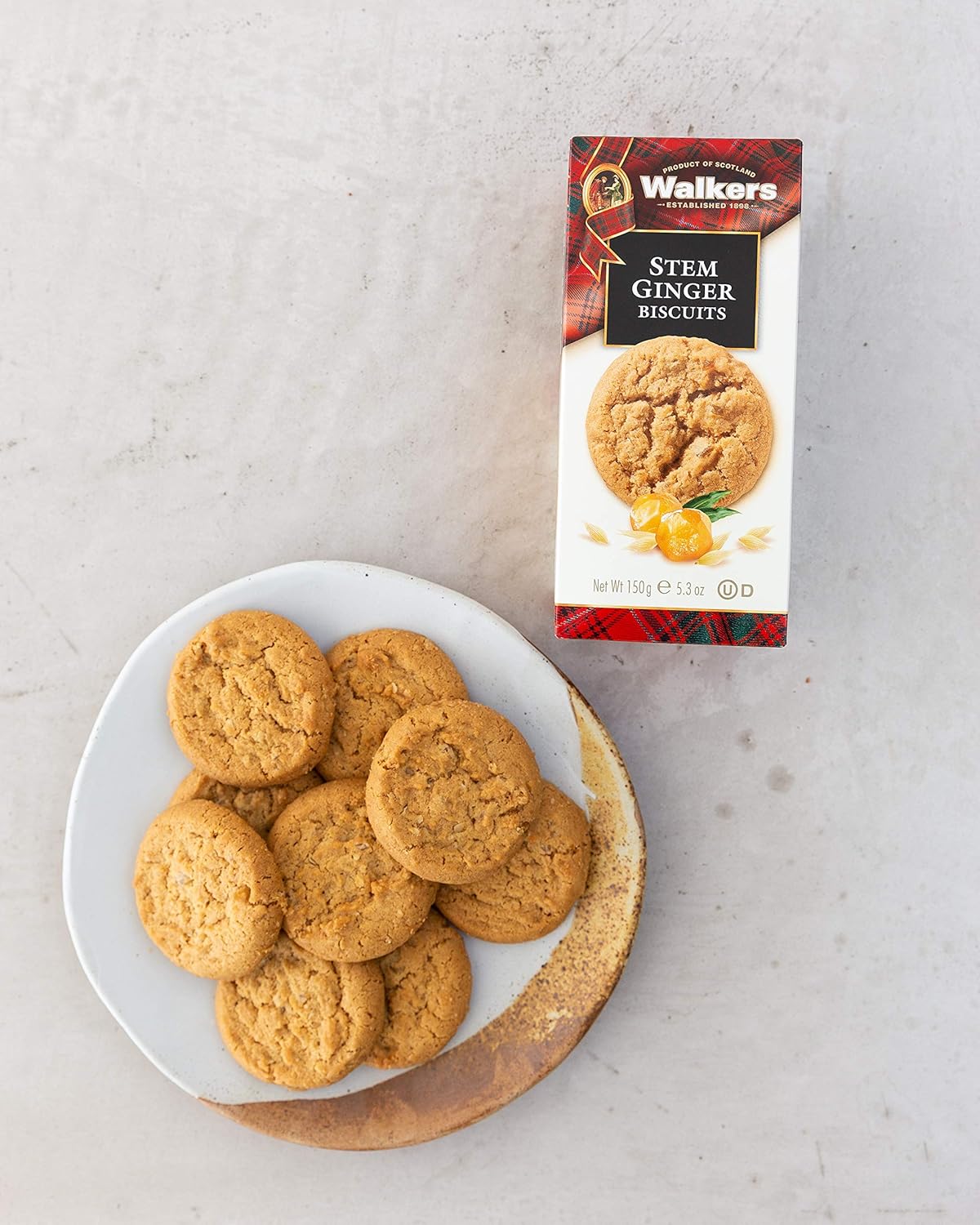 Walker’s Shortbread Stem Galletas de jengibre, galletas de estilo escocés, caja de 5.3 onzas