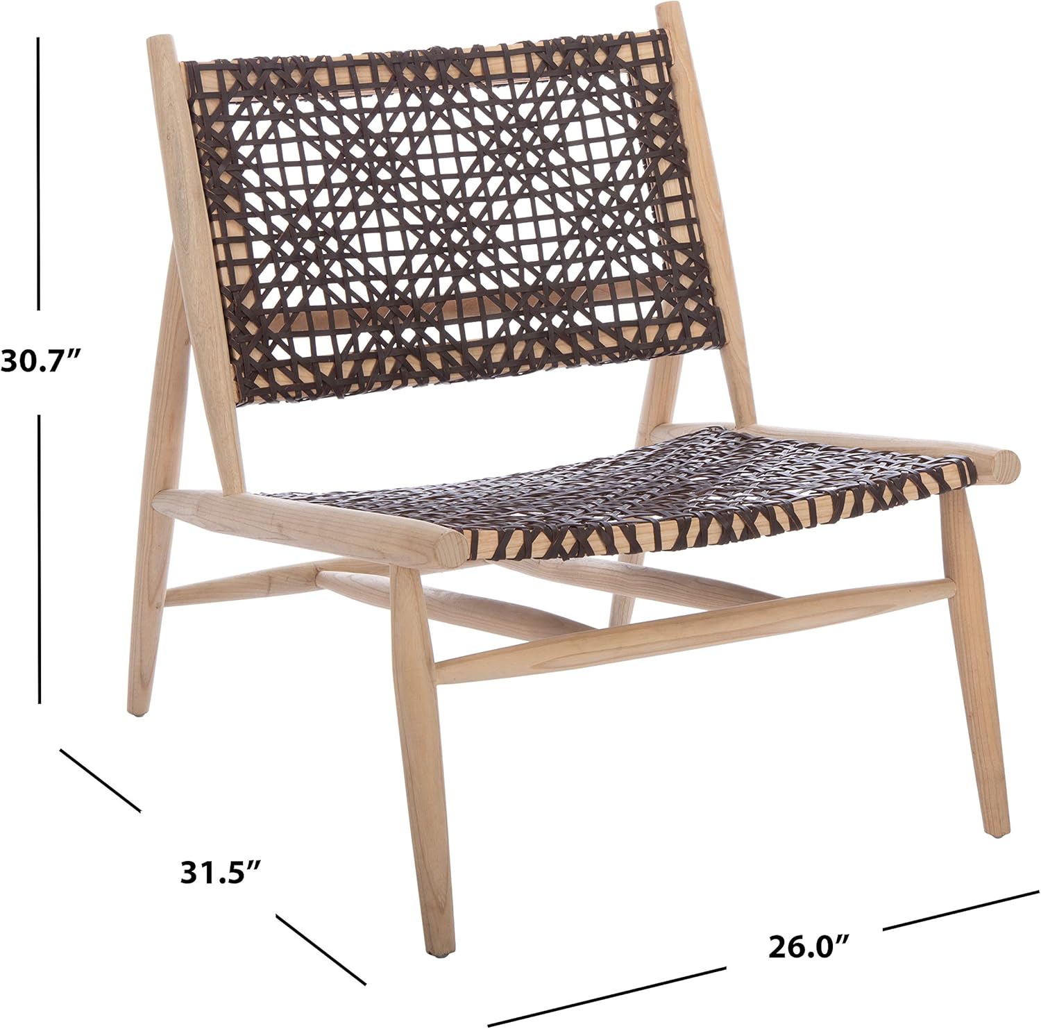 Safavieh Home Bandelier Silla decorativa tejida en cuero natural y marrón
