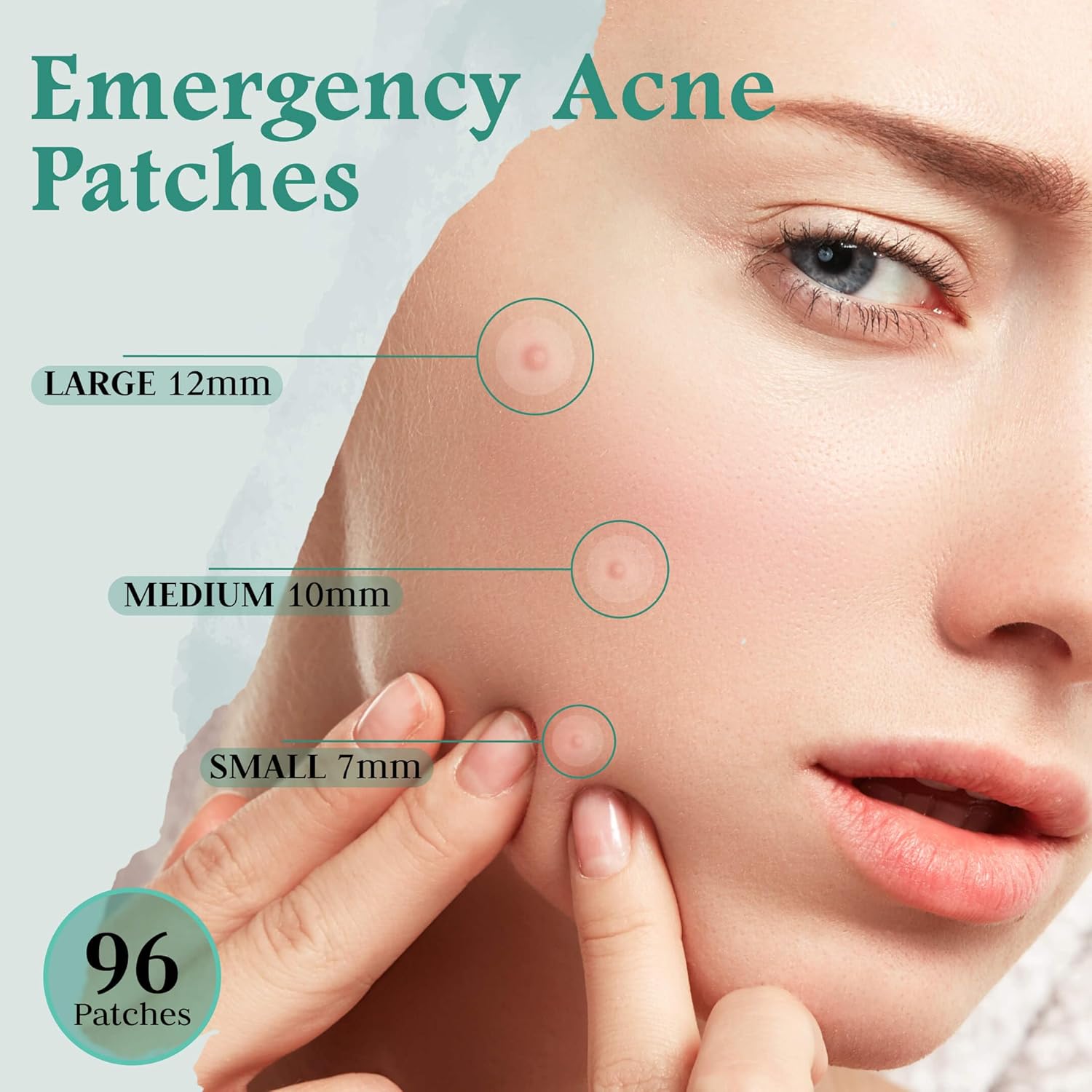 Advance – Parches invisibles para espinillas para la cara (paquete de 96), parche hidrocoloide con aceite de árbol de té, parches hidrocoloides para