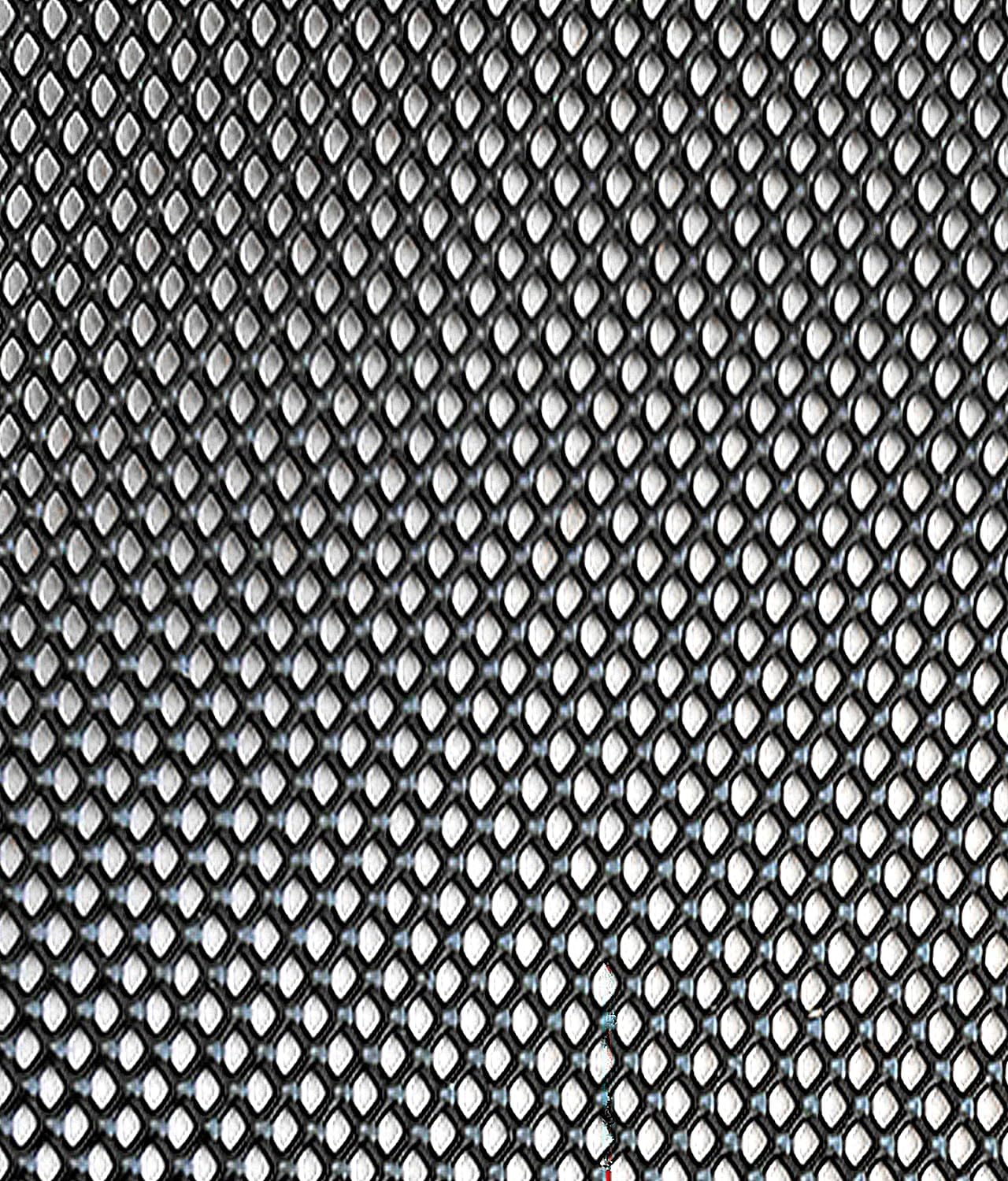 Malla universal plateada de 40 x 13 pulgadas para parrilla de automóvil, aleación de aluminio, orificio rómbico para parachoques (negro 0.079 x