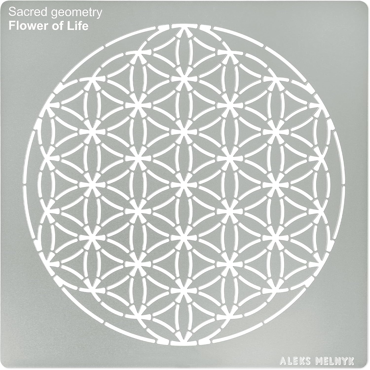Aleks Melnyk No.389 Plantilla de metal, figuras de geometría sagrada, versión Flower of Life, 1 PC, plantilla para leña, grabado, manualidades,