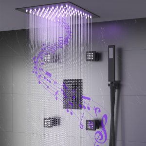 Doozoler Sistema de ducha termostático, sistema de ducha de cuerpo completo con chorros de mano y cuerpo, sistema de ducha inteligente de montaje en Doozoler Sistema de ducha termostático, sistema de ducha de cuerpo completo con chorros de mano y cuerpo, sistema de ducha inteligente de montaje en