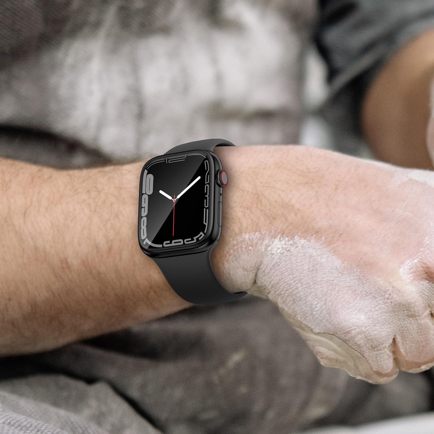 Paquete de 2 protectores de pantalla de vidrio templado con marco de metal compatibles con Apple Watch SE2 SE Series 6, 5, 4, 1.732 in, marco de
