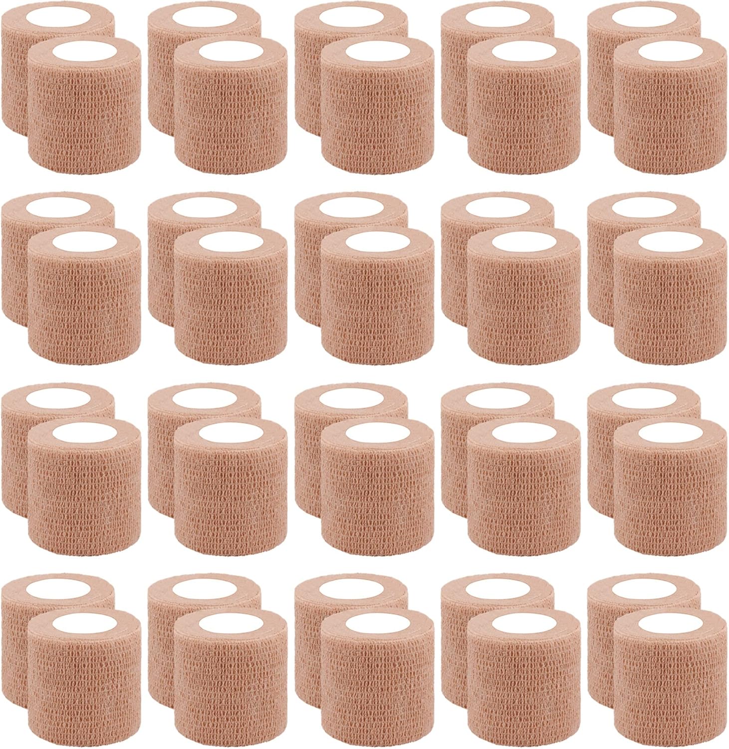 BQTQ 40 rollos de vendaje autoadhesivo de 2 pulgadas, vendaje elástico autoadhesivo, vendaje autoadhesivo para heridas, vendaje para esguinces de