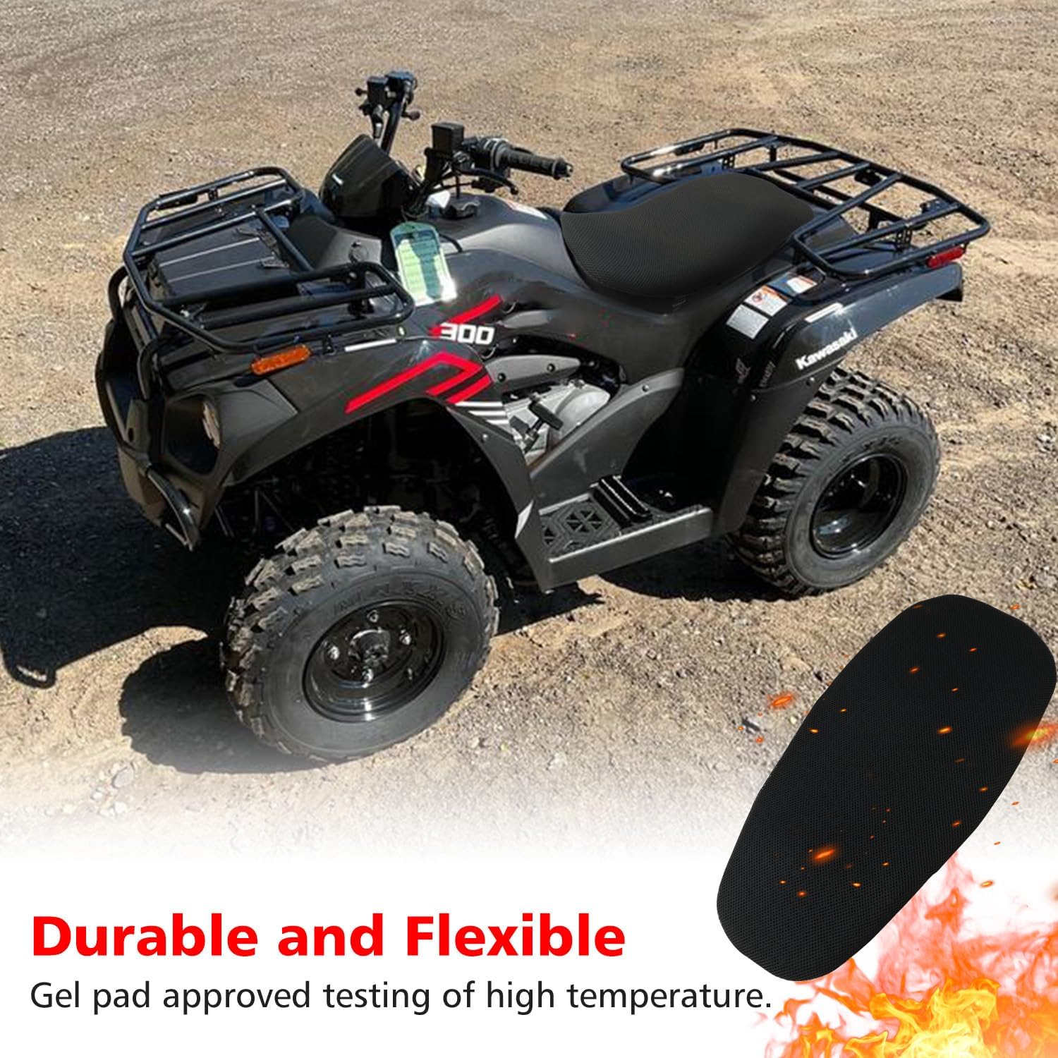 SUNPIE Almohadilla de asiento para cuatrimoto, universal, 3D, material de gel de alta elasticidad, transpirable, cómodo, absorción de impactos para