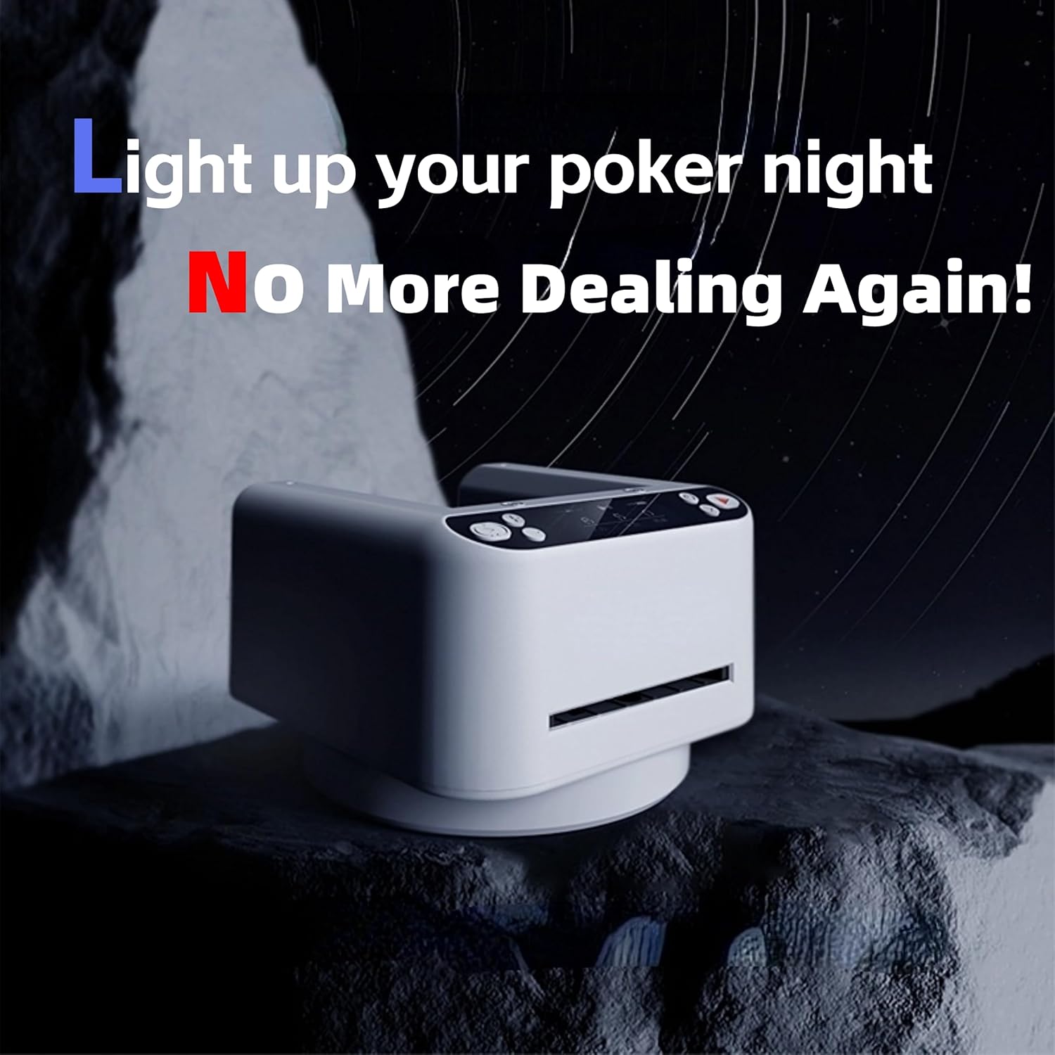 Automatic Card Dealer Machine, 360 Rotating Auto Poker Card Dealer Machine Fast Accurate & Stable Smooth Dealing, 1-8Player, Playing Card