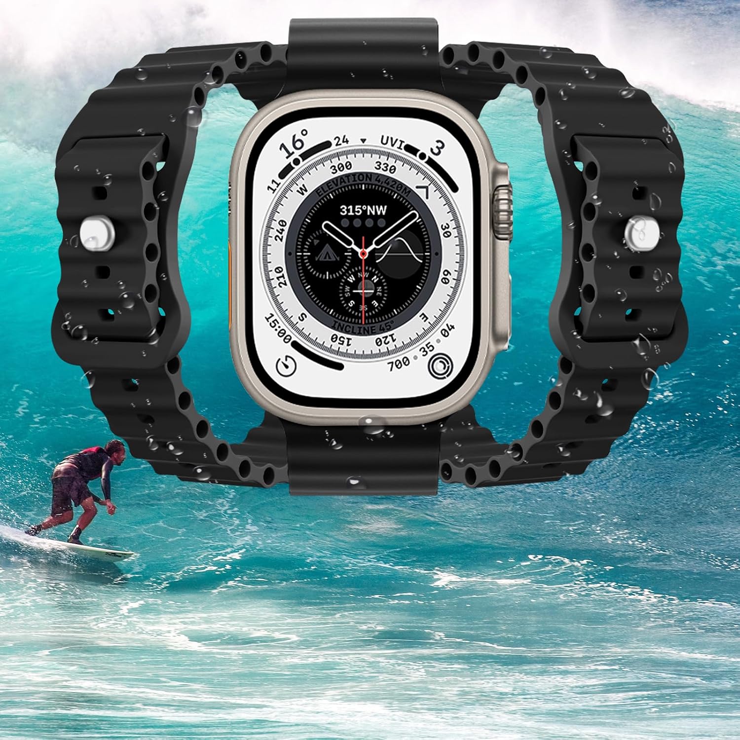 Correas de océano compatibles con Apple Watch Band 1.496 in 1.575 in 1.614 in 1.654 in 1.732 in 1.772 in 1.929 in
