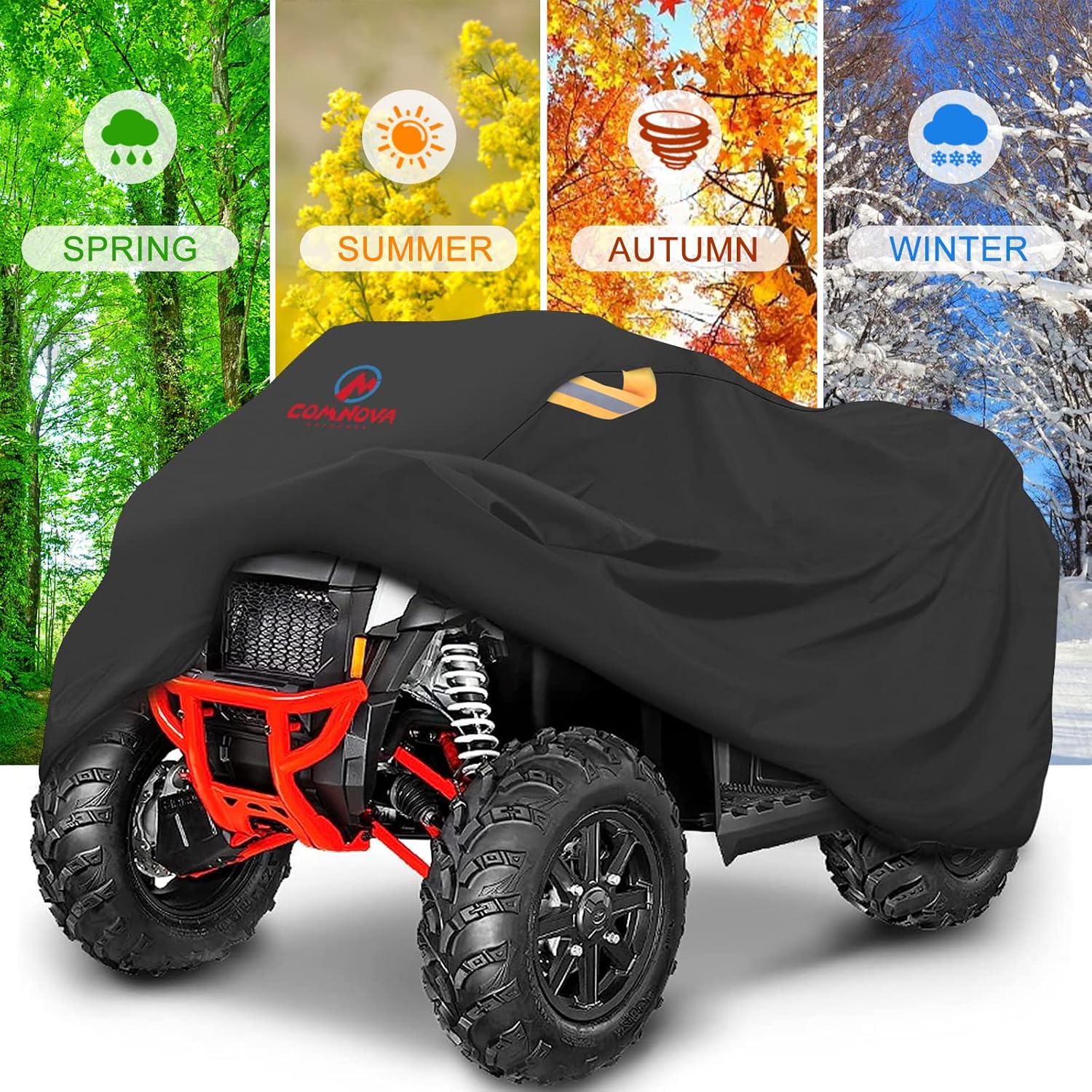 Comnova – Cubierta para ATV de 4 ruedas  88 pulgadas ATV cubre 600D resistente e impermeable, cubierta de cuatro ruedas al aire libre para todo tipo