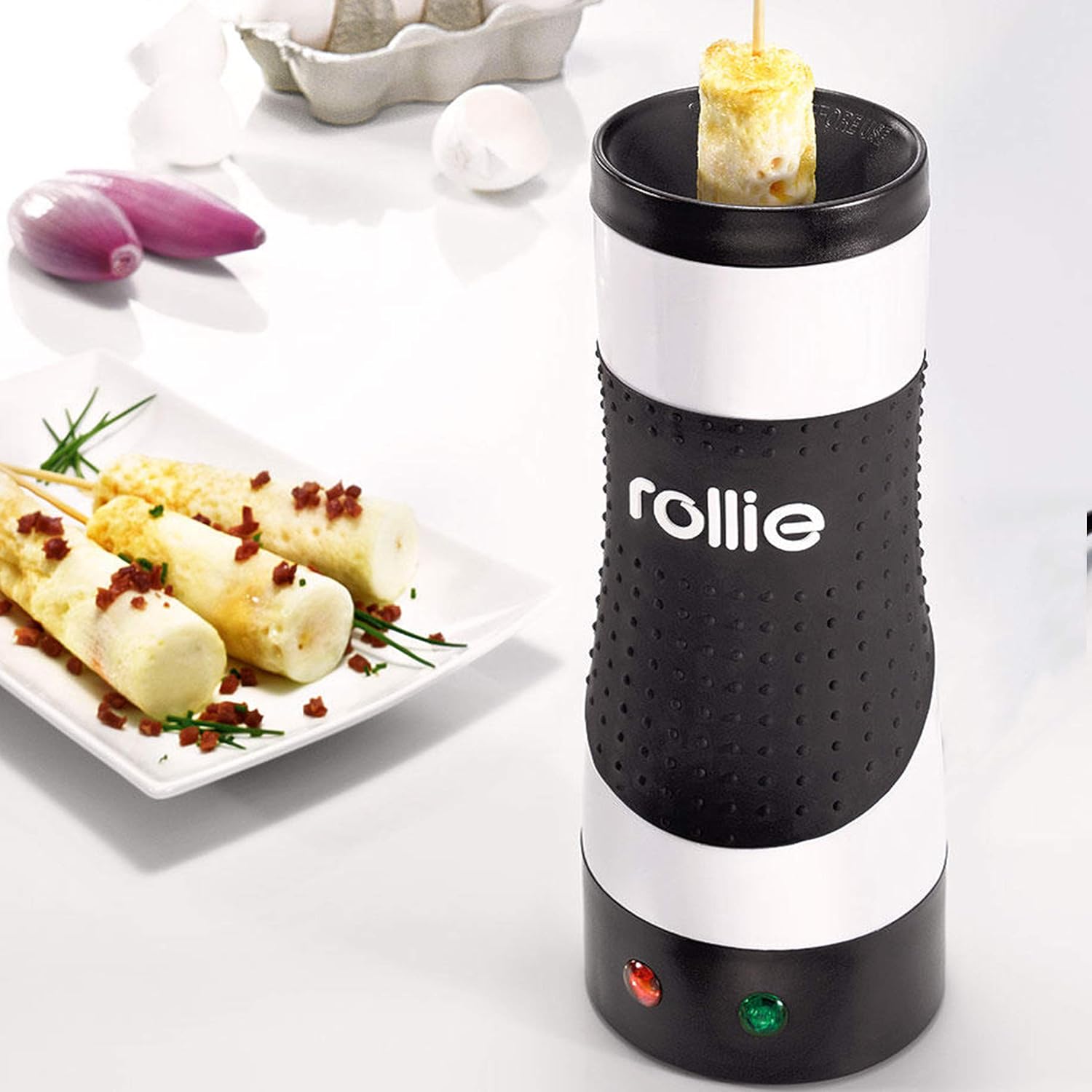 Rollie Olla de huevos automática eléctrica vertical (acero inoxidable)  Sándwich de huevo, rollitos de huevo, tortillas, huevos revueltos, máquina