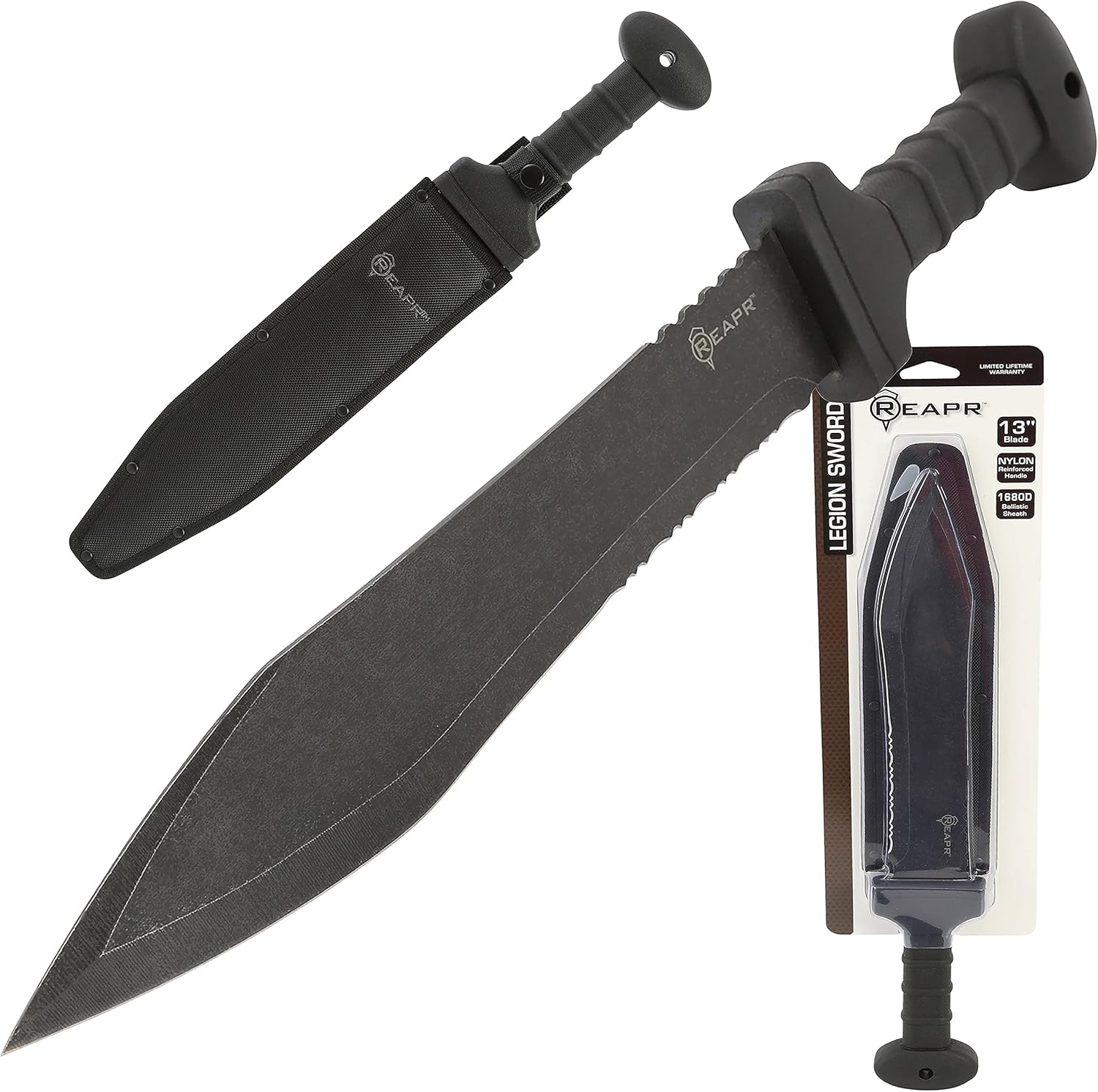 11019 – Espada de Legion, espadas tácticas con funda para campamento, senderismo, emergencias y autodefensa, 20 pulgadas de longitud total,