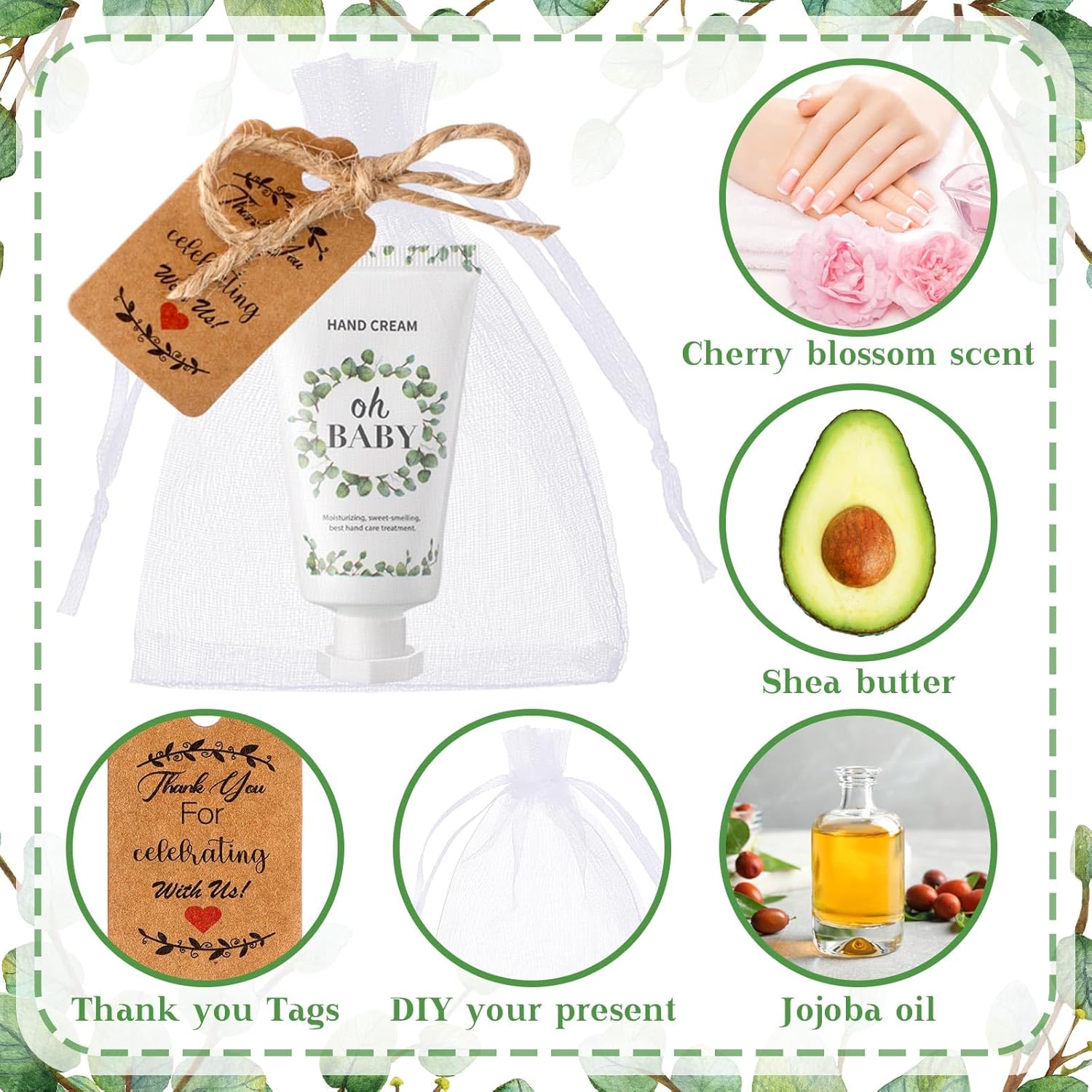 48 juegos de crema de manos para baby shower, crema de manos de boda, regalos de baby shower, regalos de fiesta para invitados, regalos de despedida