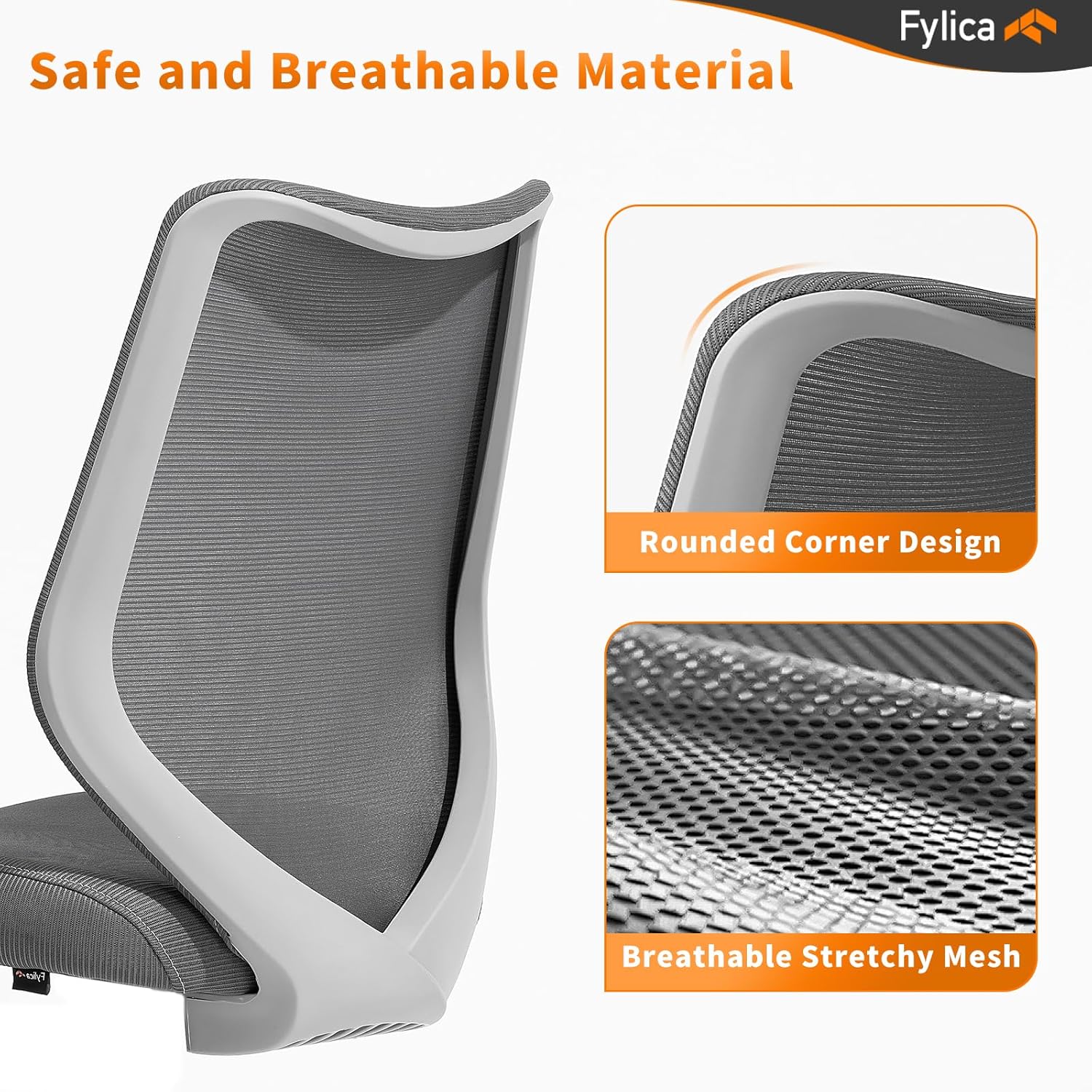 FYLICA Sillas de oficina sin ruedas, silla de sala de conferencias de malla transpirable, cojín mejorado y base de trineo, silla de recepción con