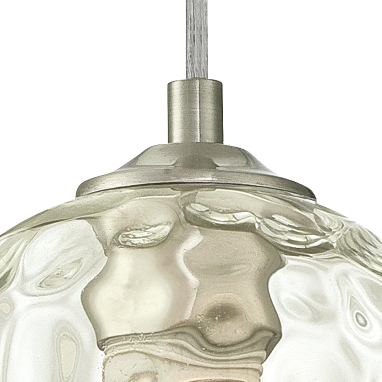Westinghouse Lighting 6328800 Mini colgante interior de una sola luz, acabado de níquel cepillado con vidrio martillado transparente