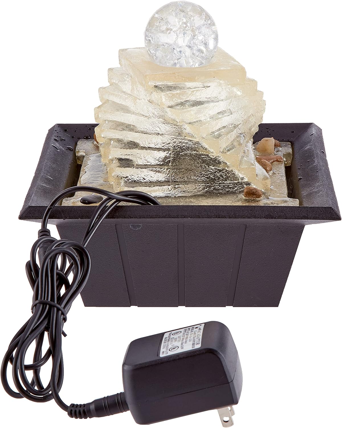 OK Lighting Fuente de mesa de 8″ H con luz