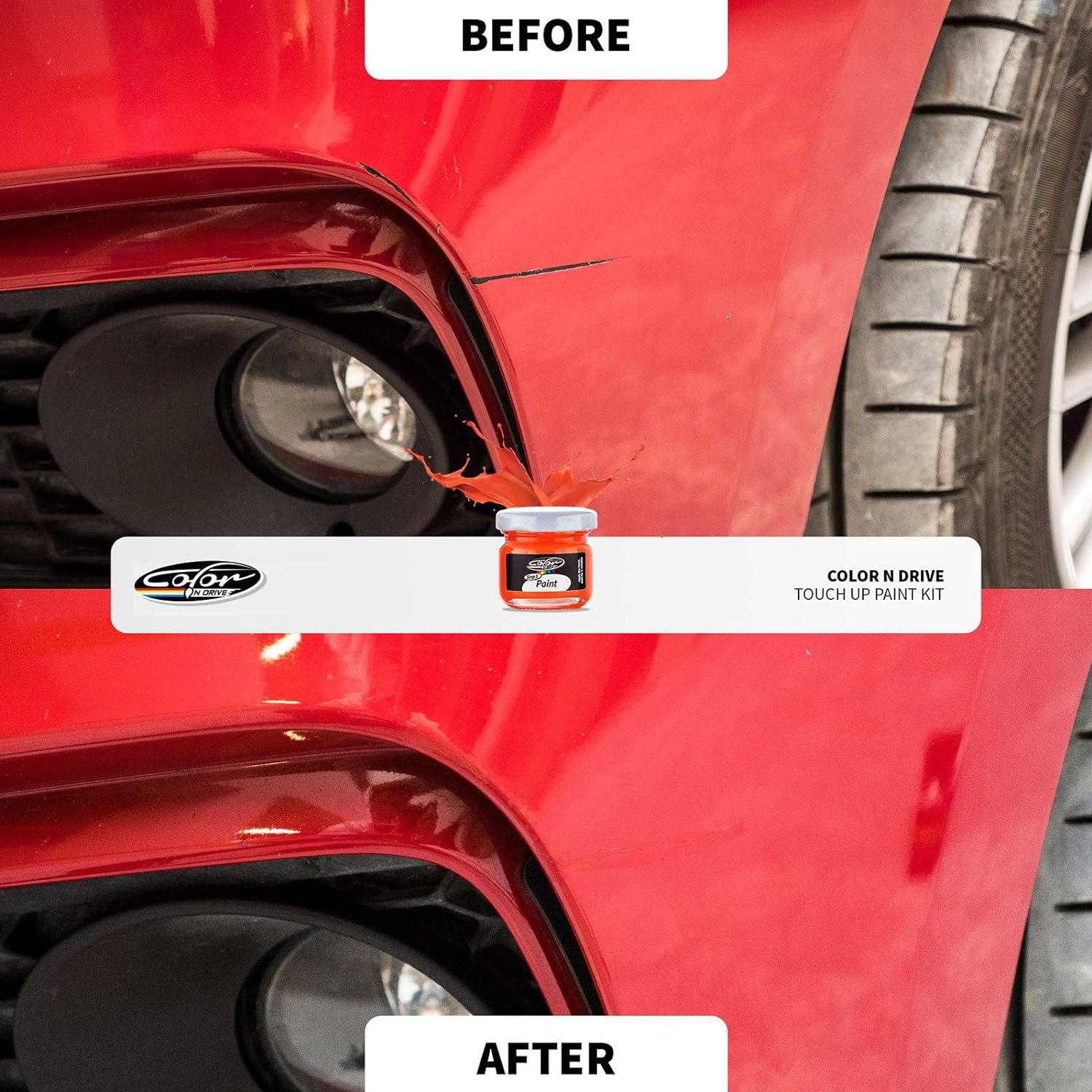 Color N Drive para Peugeot Automotive Touch Up Paint – M09V – Noir Perla Nera – reparación de arañazos, coincidencia exacta – básica