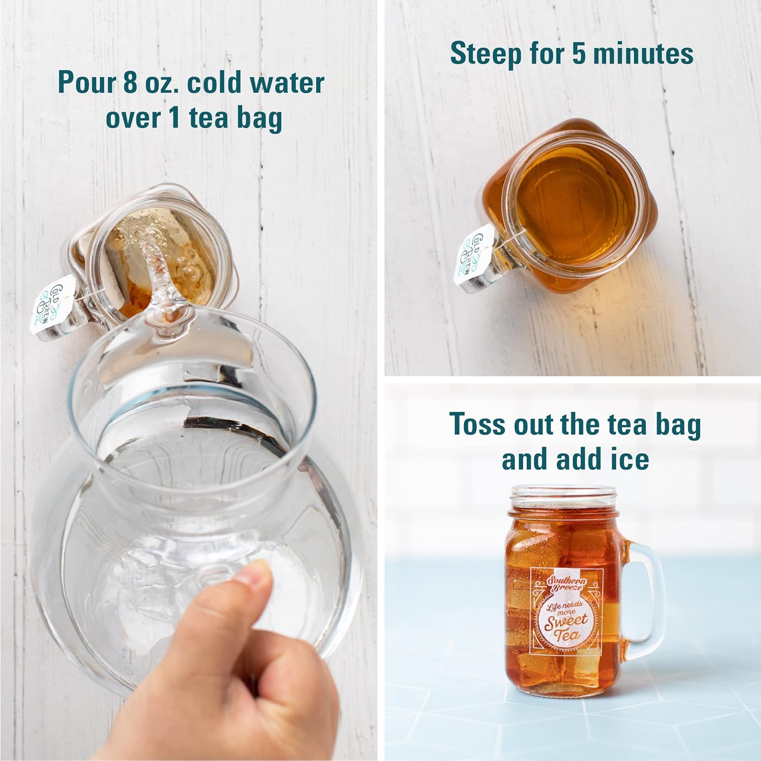 Southern Breeze Cold Brew – Paquete variado de té dulce con té negro y cero carbohidratos, cero azúcar, 20 bolsas de té envueltas individualmente,