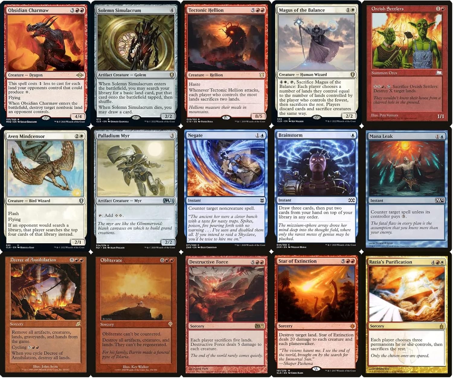 Elite Commander Land Destruction Deck - Jeskai - Rojo azul blanco - EDH - Numot, The Devastator - 100 cartas - Custom Magic The Gathering Deck - Muy - Imagen 4