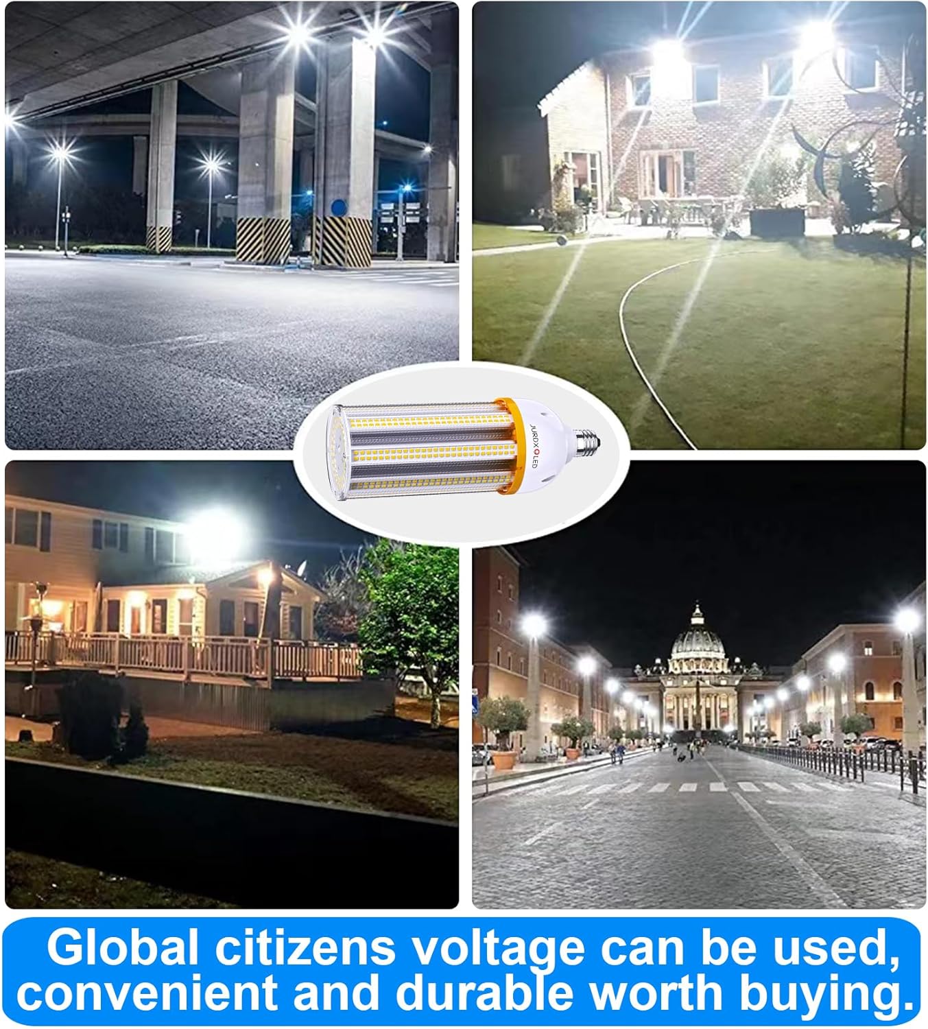 Paquete de 2 bombillas LED impermeables IP64, bombilla LED de repuesto de 120 W, base E26 con adaptador E39, bombilla LED de 15600 lm para garaje,
