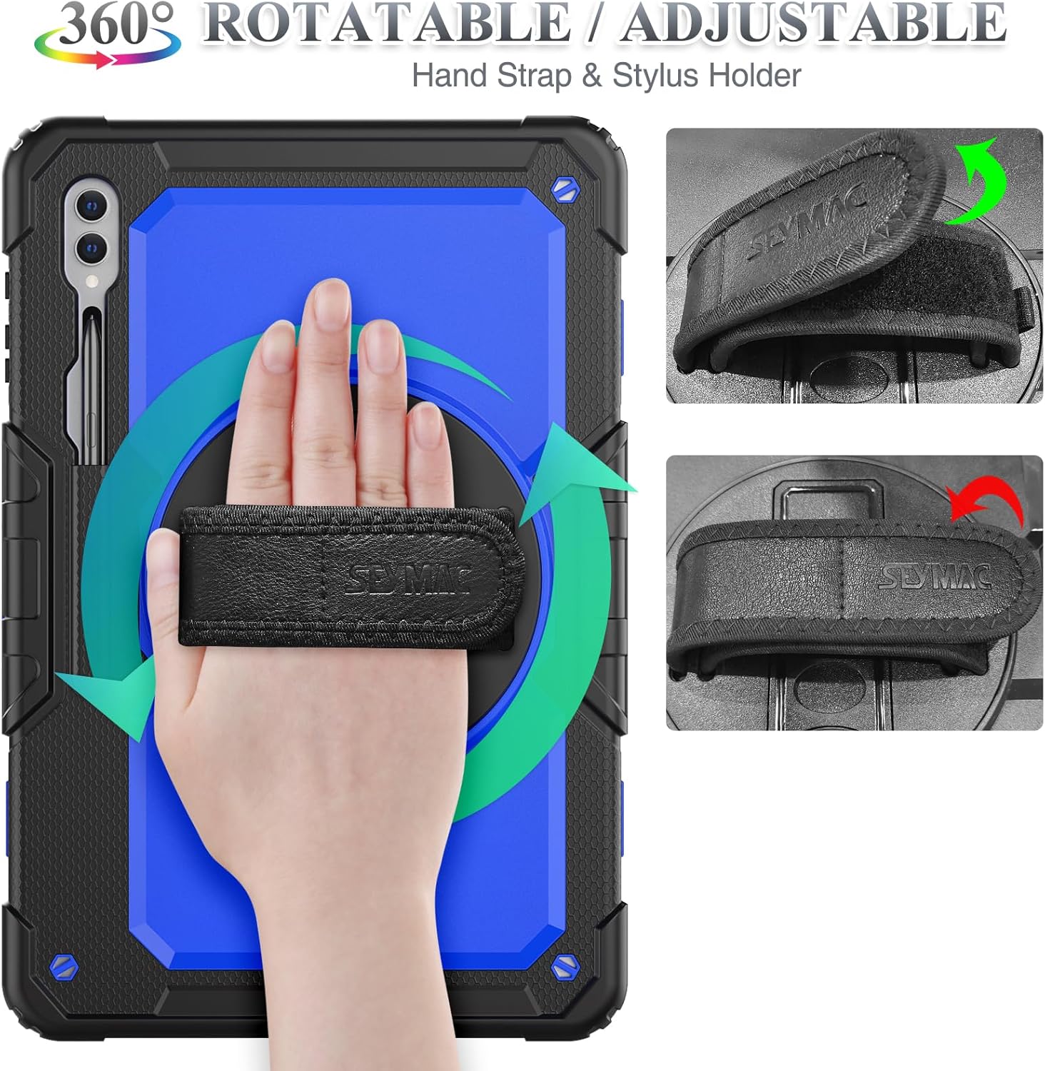 SEYMAC stock Funda para tablet Samsung Galaxy Tab S9 UltraS8 Ultra de 14.6 pulgadas con protector de pantalla y soporte para lápiz correa de mano