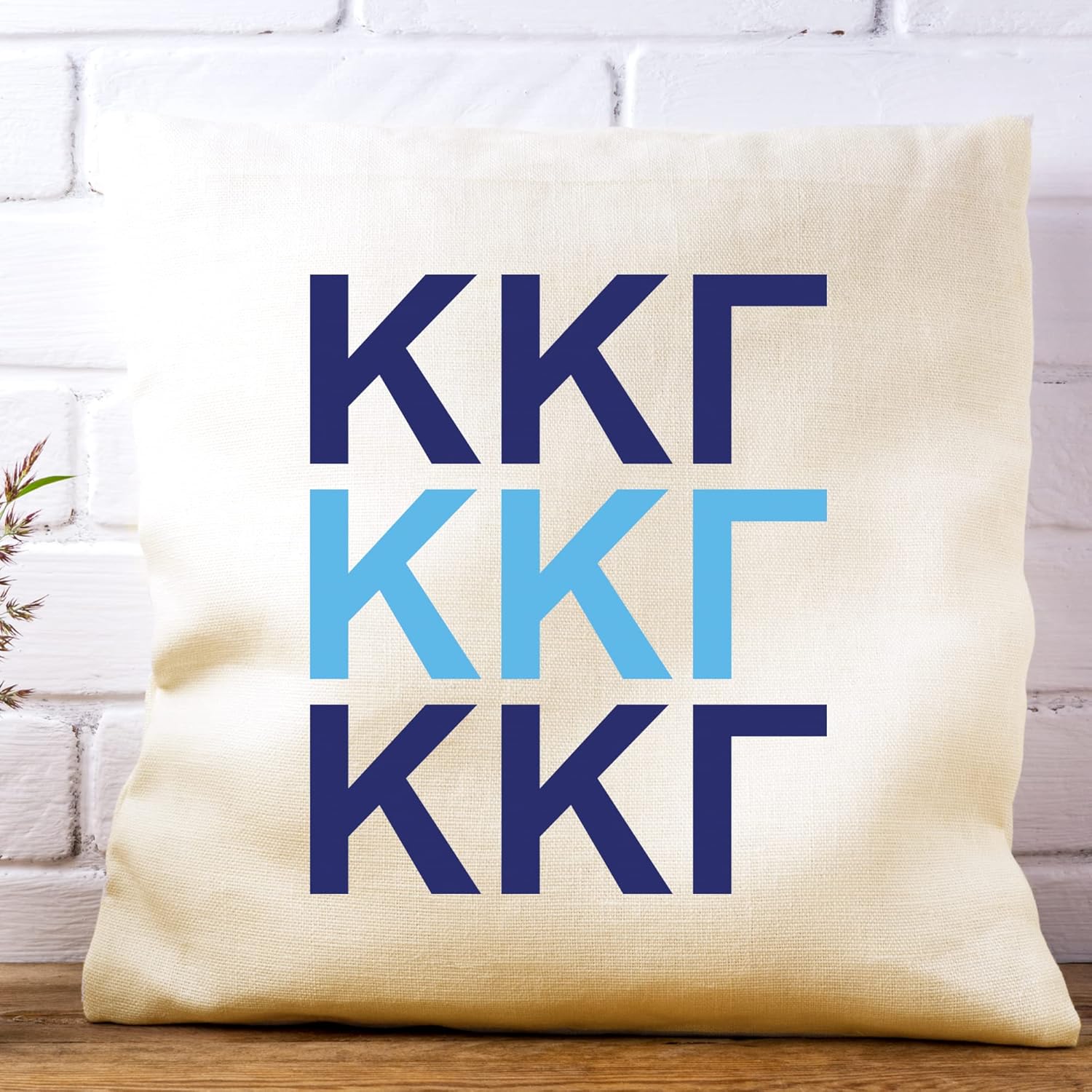 Kappa Kappa – Funda de almohada con letras griegas Gamma, 18 x 18 pulgadas, fundas de almohada de hermandad, almohada de acento universitario
