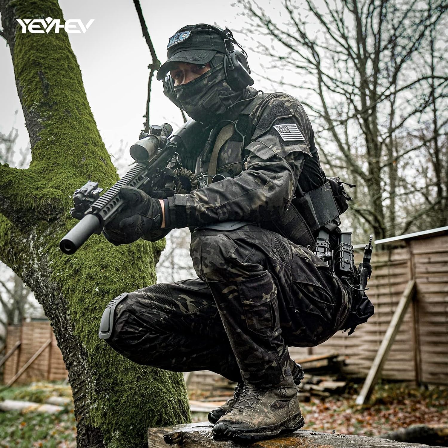 YEVHEV E G3 – Camisa de camuflaje con coderas para hombre, uniforme de caza, equipo de paintball