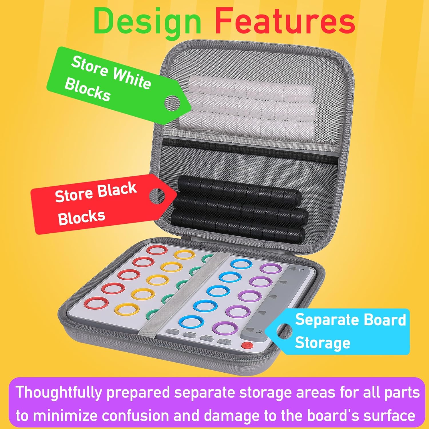 Aenllosi Funda rígida de almacenamiento compatible con GiiKER Smart Four 3D AI 4 in a Row Game, organizador protector para juegos de mesa de