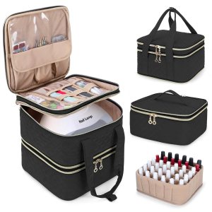 Yarwo Estuche organizador de esmalte de uñas con capacidad para 72 botellas (0.5 fl oz0.5 onzas líquidas), bolsa de almacenamiento de esmalte de Yarwo Estuche organizador de esmalte de uñas con capacidad para 72 botellas (0.5 fl oz0.5 onzas líquidas), bolsa de almacenamiento de esmalte de