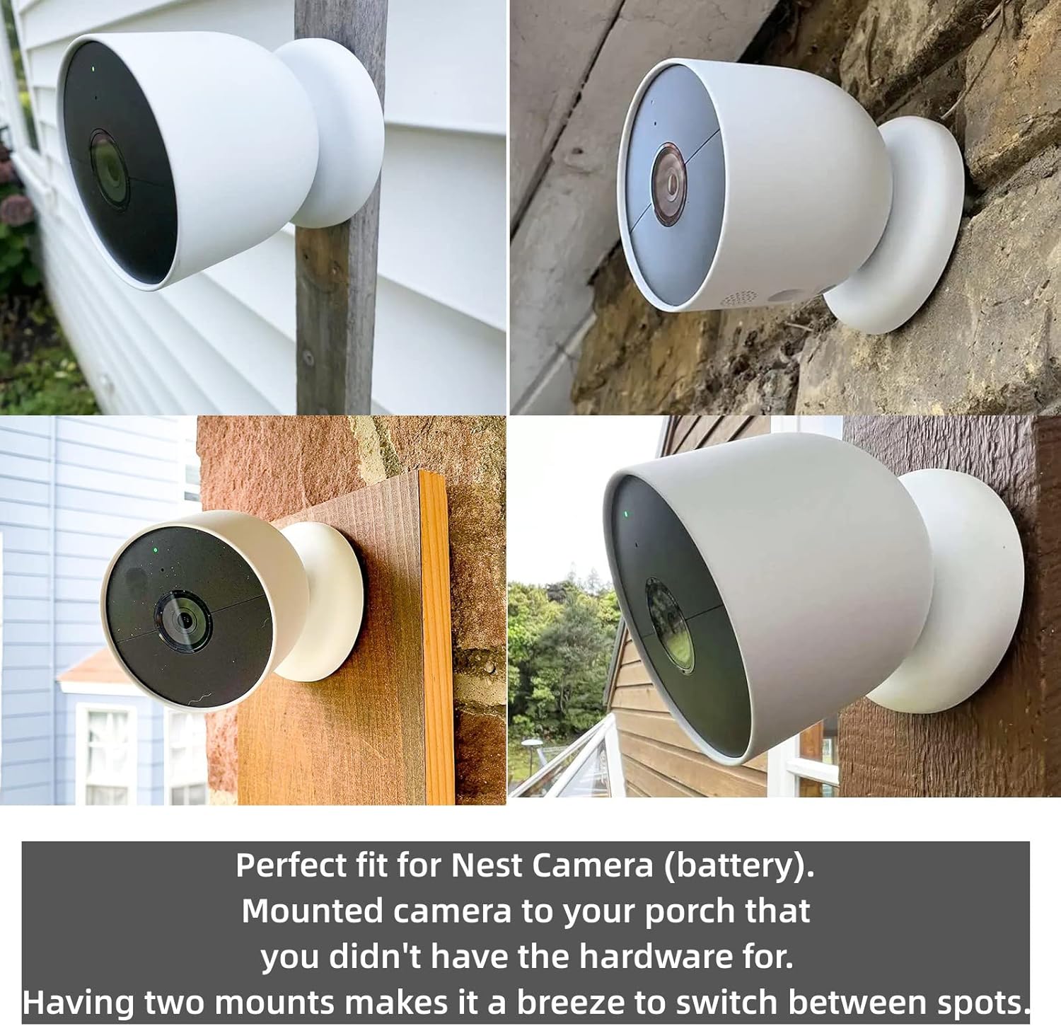 TEYOUYI Placa de montaje para cámara Google Nest, pieza de repuesto para cámara Nest Cam al aire libre (batería), collar de bloqueo, accesorio para
