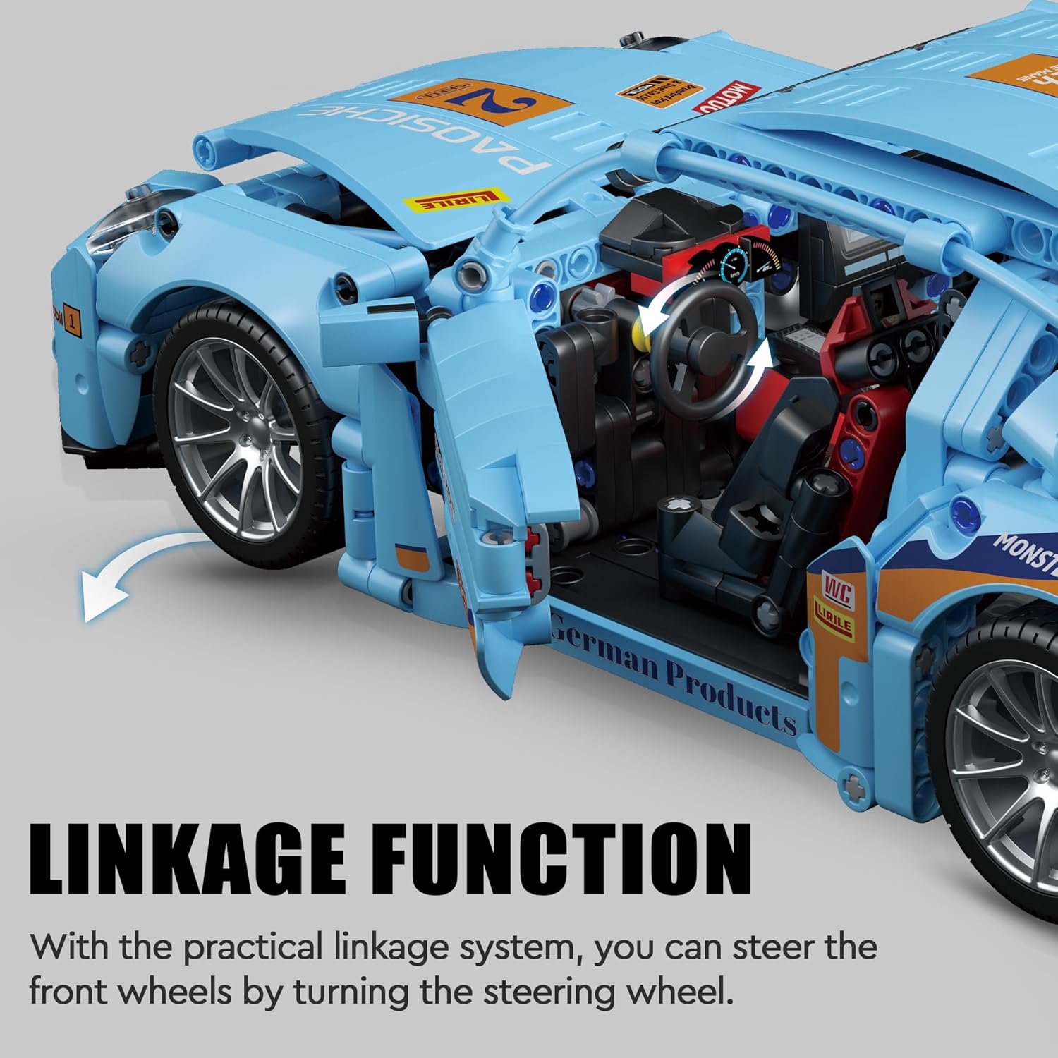 Kit de construcción de autos deportivos para adultos, juego de bloques de construcción desafiantes MOC 114, auto de carreras, regalos de súper autos