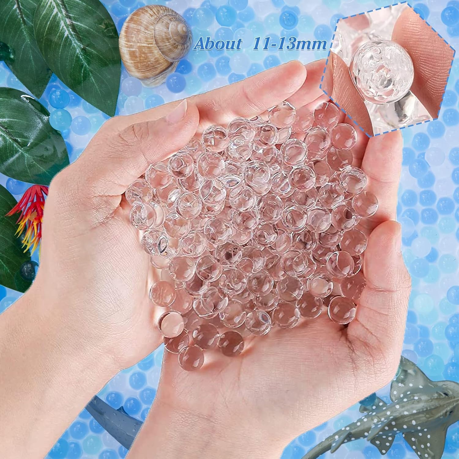 150,000 cuentas de gel de agua transparente, cuentas de agua para jarrones, cuentas de relleno de jarrón, rellenos de jarrón para perlas flotantes,