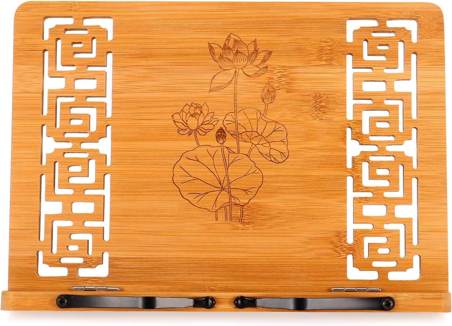 MEGREZ – Soporte de bambú plegable para lectura de libros, marco y soporte de libros de cocina, tabletas, libros de texto, documentos de música,