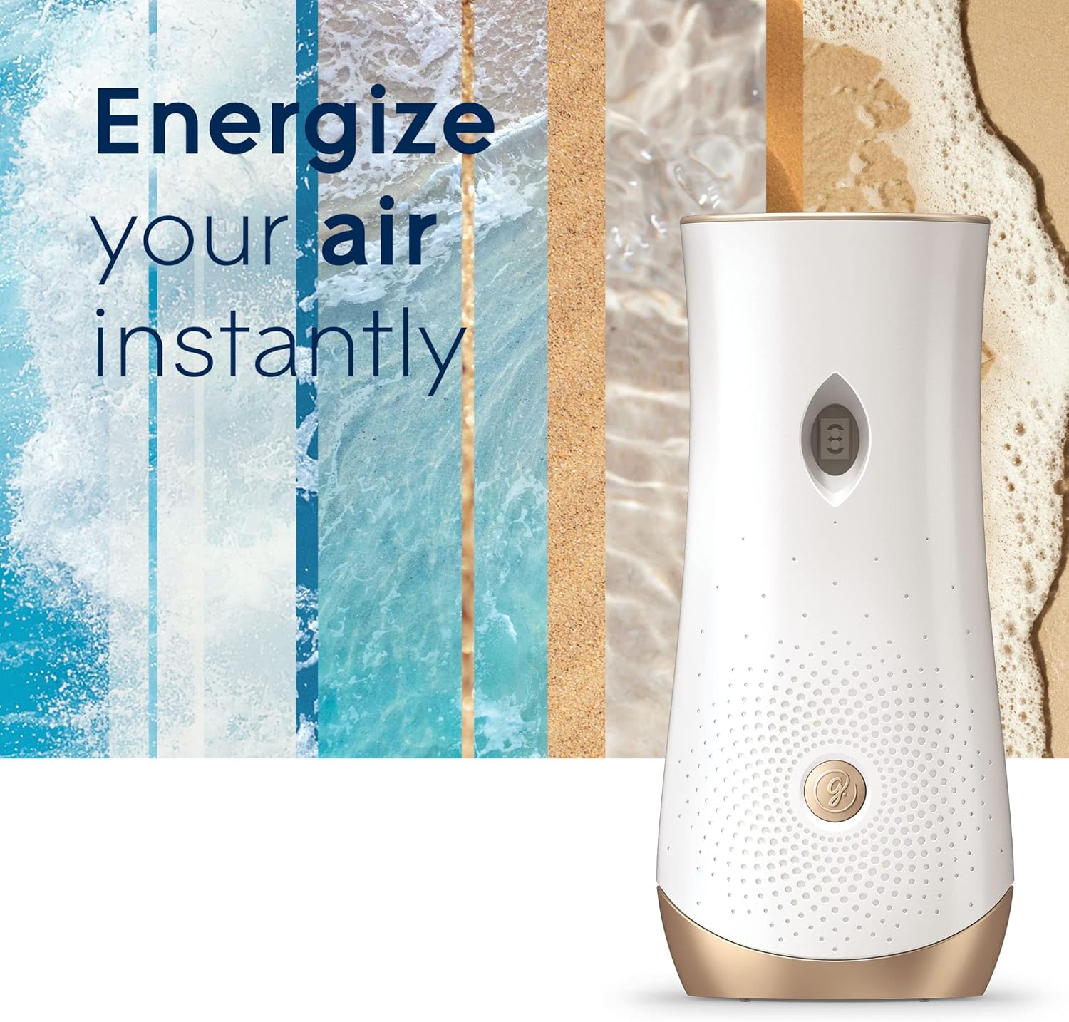 Glade Kit automático de repuesto y soporte de aerosol, ambientador para el hogar y el baño, Aqua Waves, 6.2 onzas