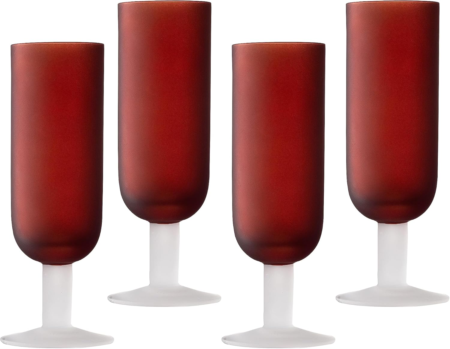 elle decor Juego de 4 copas de vidrio esmerilado para Prosecco, champán, vino blanco, 6.6 onzas, elegante cristalería de champán para boda,