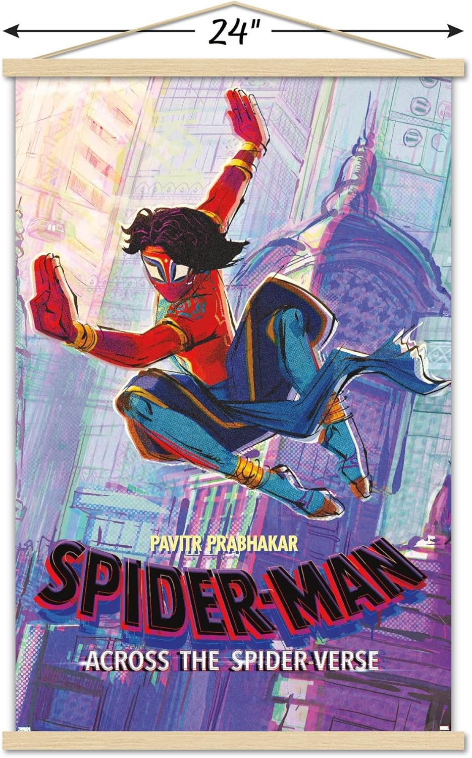 Trends International Marvel Spider-Man Across The Spider-Verse – Pavitr Prabhakar – Póster de pared de una hoja con marco magnético