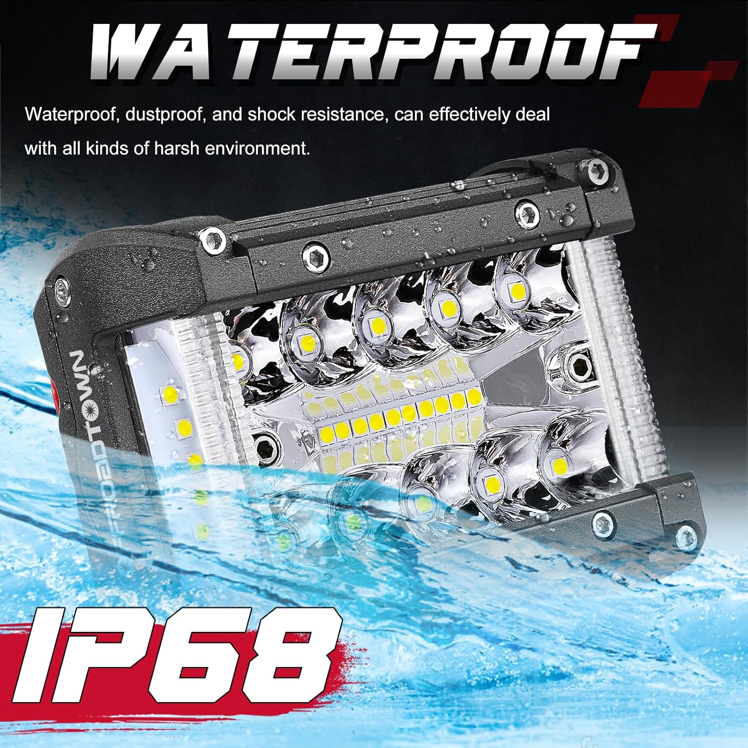 OFFROADTOWN Barra de luz LED de 18 pies con cápsulas LED