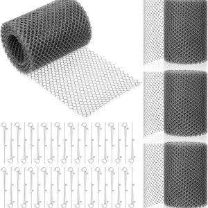 4 rollos de protectores de canaleta de plástico, rollos de malla, cubiertas de canalón, filtro de bricolaje, malla de protección de canaleta con 40 4 rollos de protectores de canaleta de plástico, rollos de malla, cubiertas de canalón, filtro de bricolaje, malla de protección de canaleta con 40
