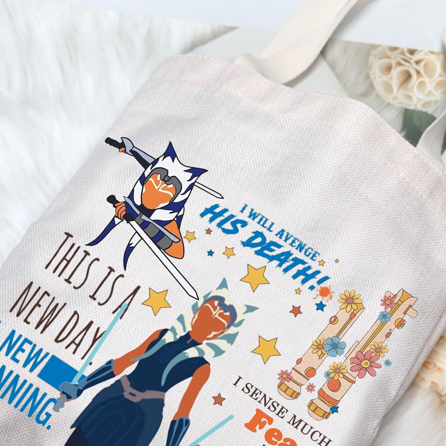 G2TUP Ahsoka Tano Inspired – Bolsa de mano reutilizable Jedi para fanáticos de Ahsoka