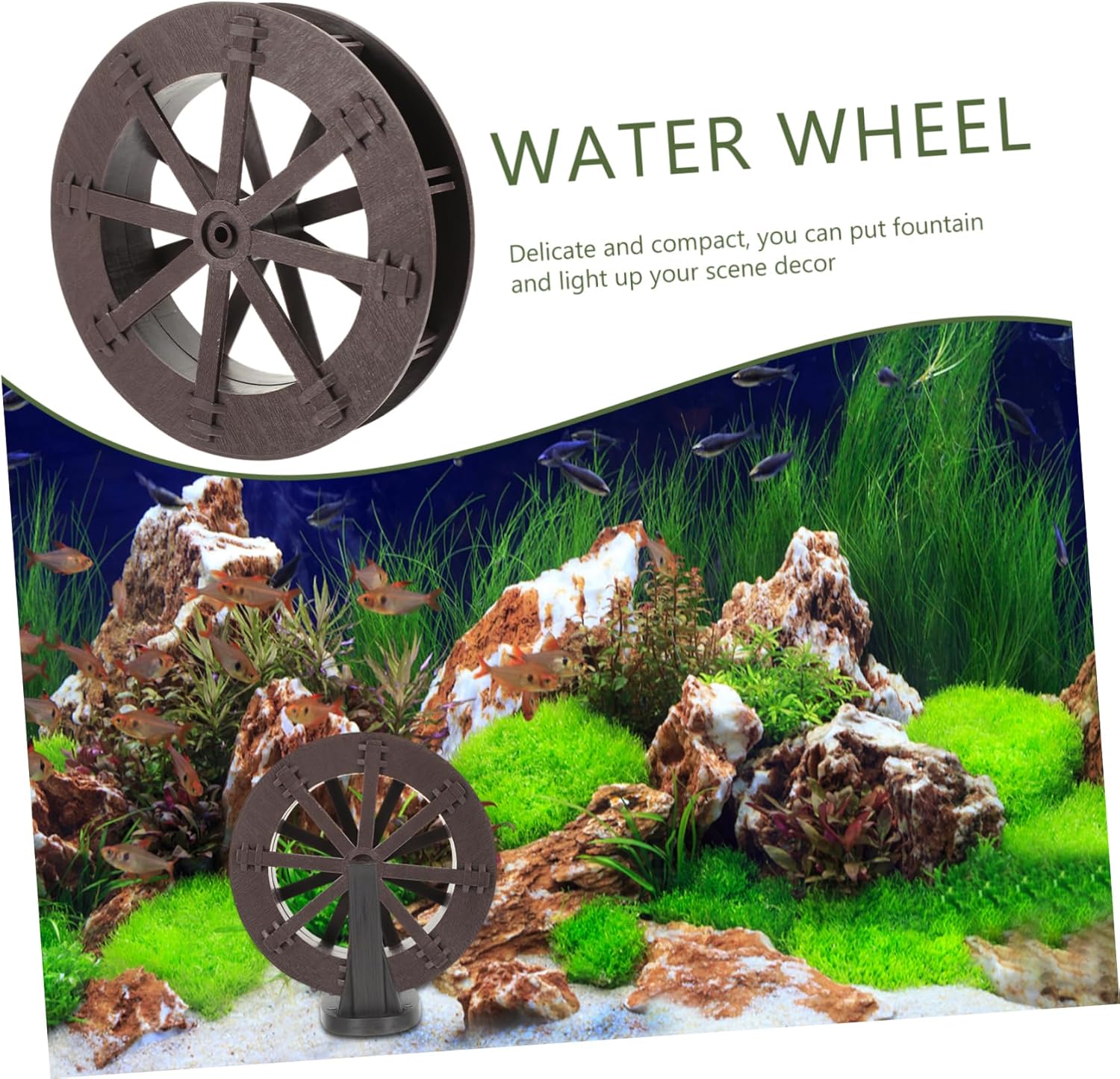 Fuente de agua rueda de trabajo Accesorios de escritorio Mini decoración de escritorio de trabajo Rueda de agua pequeña Rueda de agua Micro Rueda de
