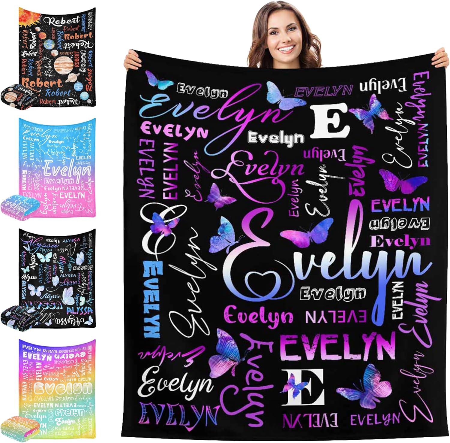 Mantas personalizadas con nombre para adultos y niños, manta de forro polar suave personalizada, mantas de Navidad para hombres, mujeres, bodas,