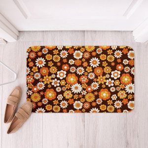 Groovy – Alfombra de baño bohemia con estampado floral y de 20 x 32 pulgadas, para baño, estilo retro, hippie, floral, vintage, colorida, con Groovy – Alfombra de baño bohemia con estampado floral y de 20 x 32 pulgadas, para baño, estilo retro, hippie, floral, vintage, colorida, con