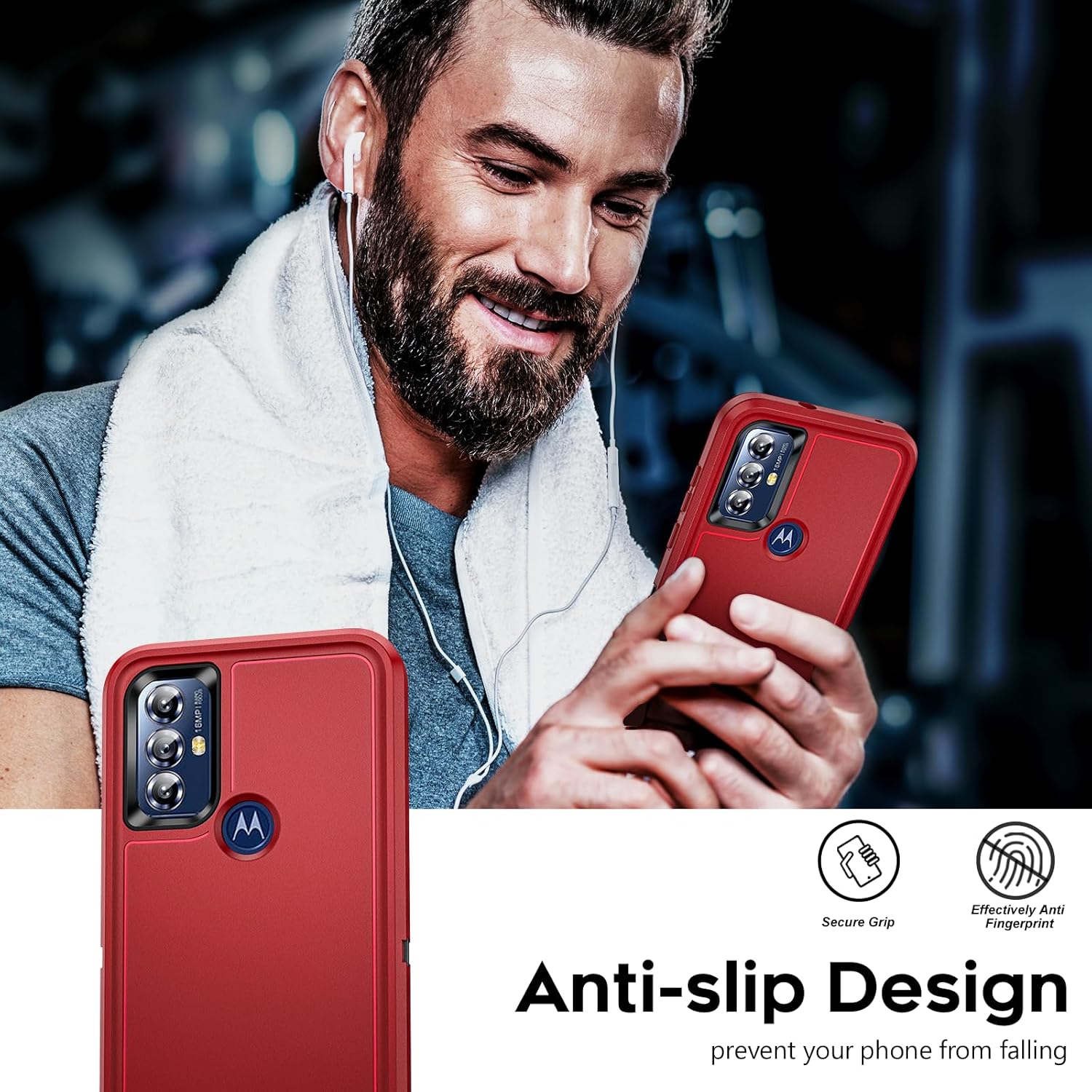 LeYi Funda para Moto G Play 2023 Funda para Motorola G Play 2023 con 2 protectores de pantalla, resistente 3 en 1 de grado militar, funda a prueba