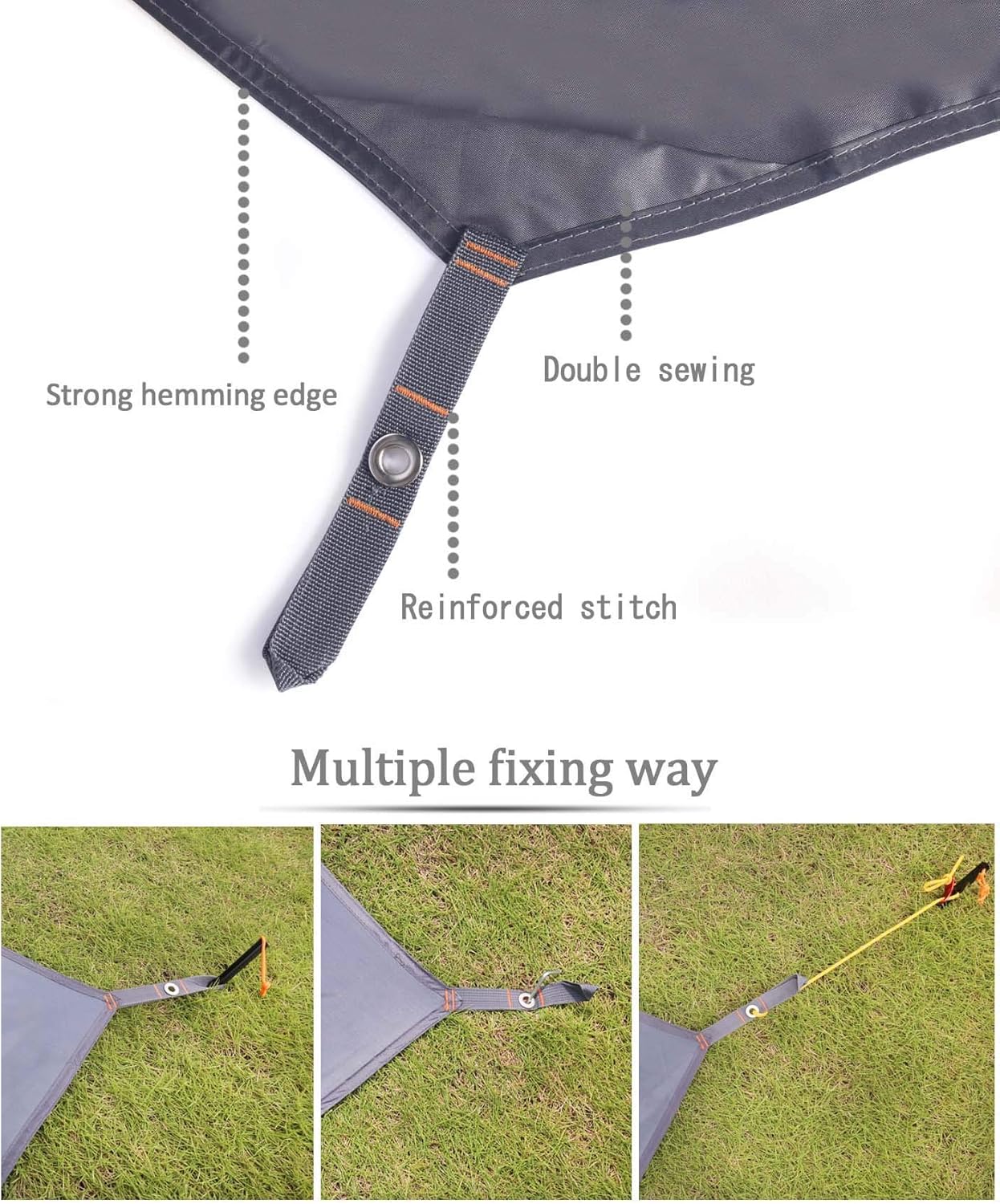 Hikeman Huella hexagonal de tienda de campaña, lona ultraligera impermeable para 1 a 4 personas, con 6 estacas de tienda de campaña para campamento,