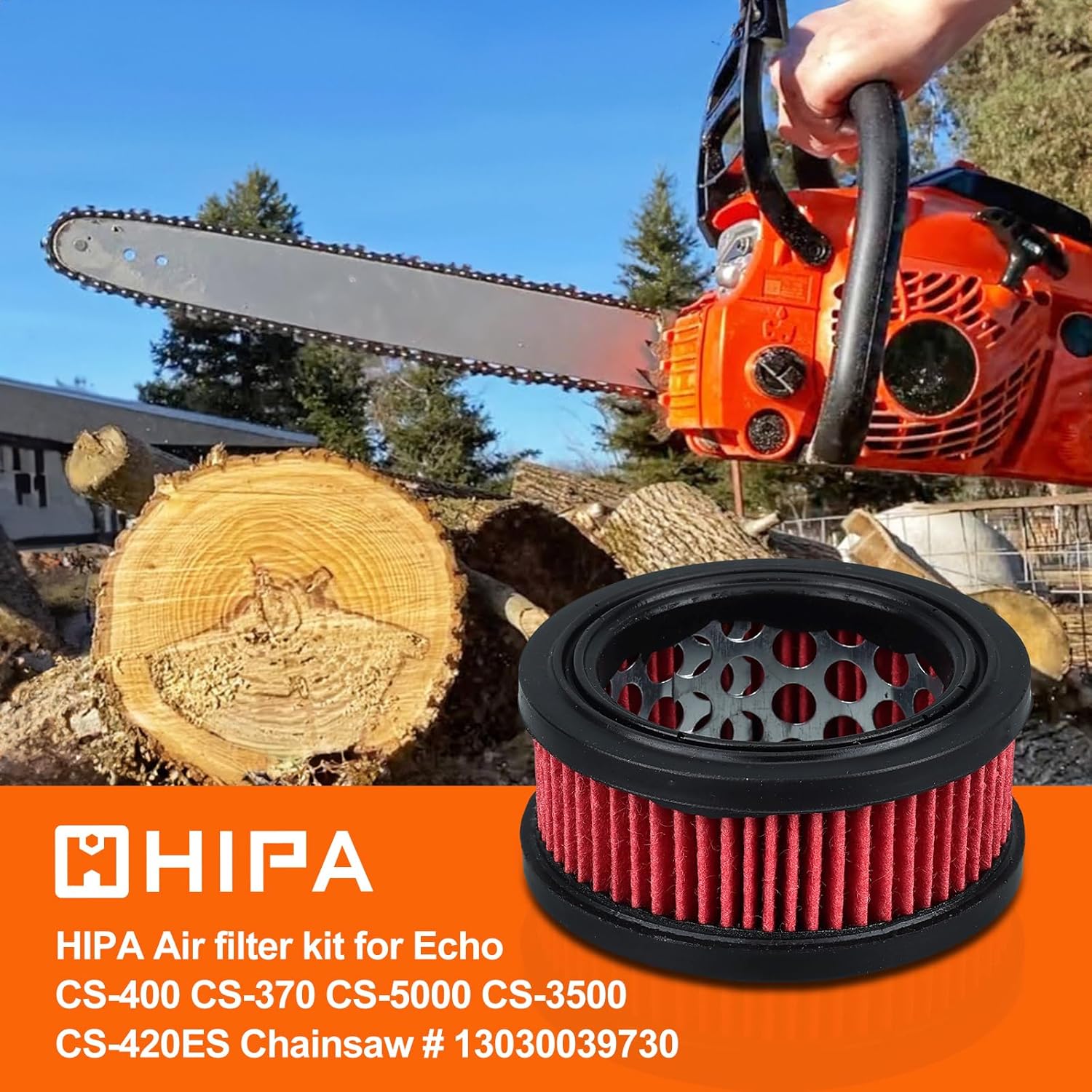 Hipa 13030039730 CS400 Kit de afinación de filtro de aire para Echo CS-400 CS370 CS370F CS400F CS420ES Motosierra con bombilla de imprimación Filtro